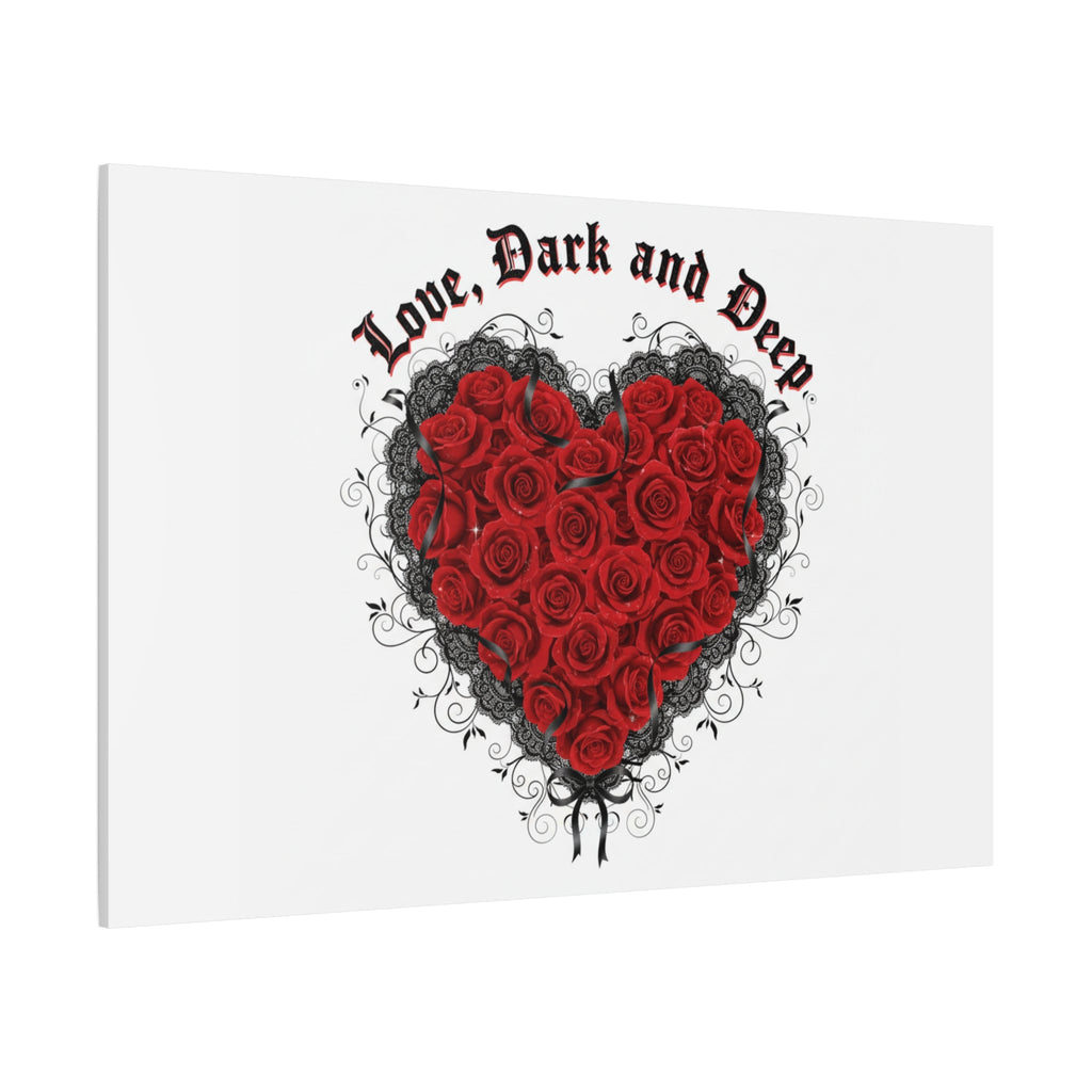 Love Dark and Deep Heart Canvas, Nu Romantic Gothic Romance, 80s Nostalgia