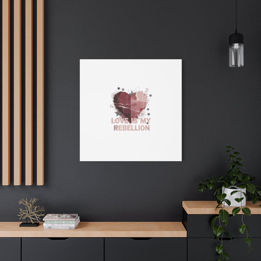 Love Is My Rebellion Canvas | Soft Grunge Hearts, Distressed Valentine Collage