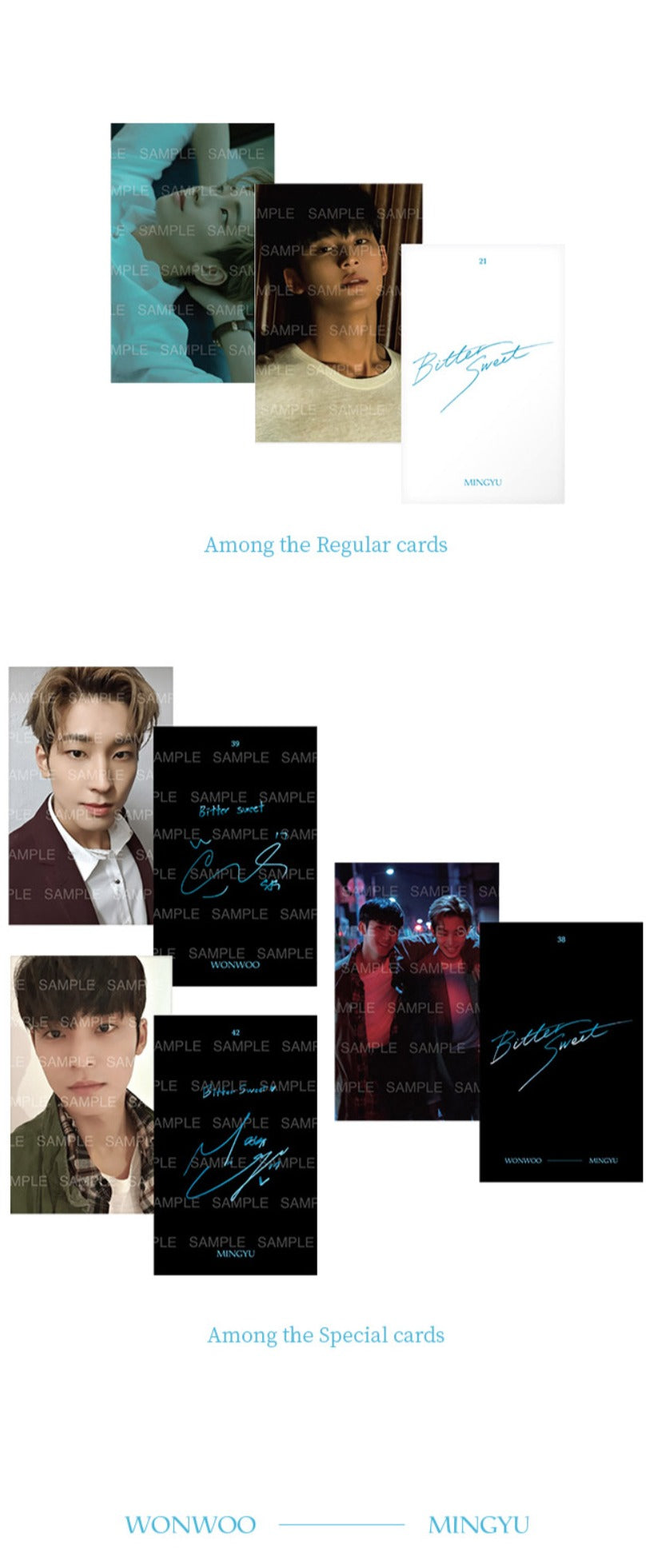 Seventeen Official Wonwoo x Mingyu Bittersweet Merch - Trading Card Set