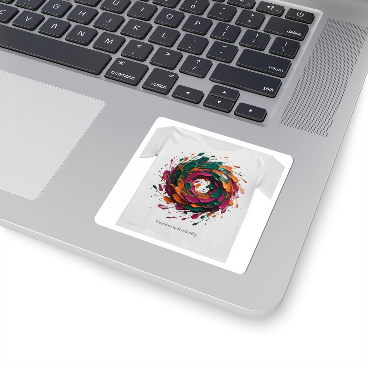 Painterly Abstract Floral Swirl Sticker | Artsy Brushstroke Design