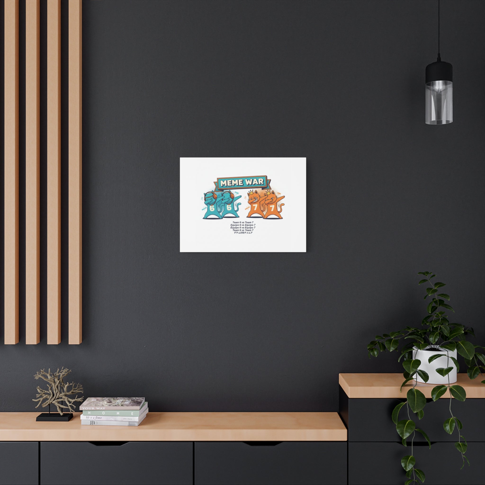 Meme War: Six vs. Seven Canvas Wall Art