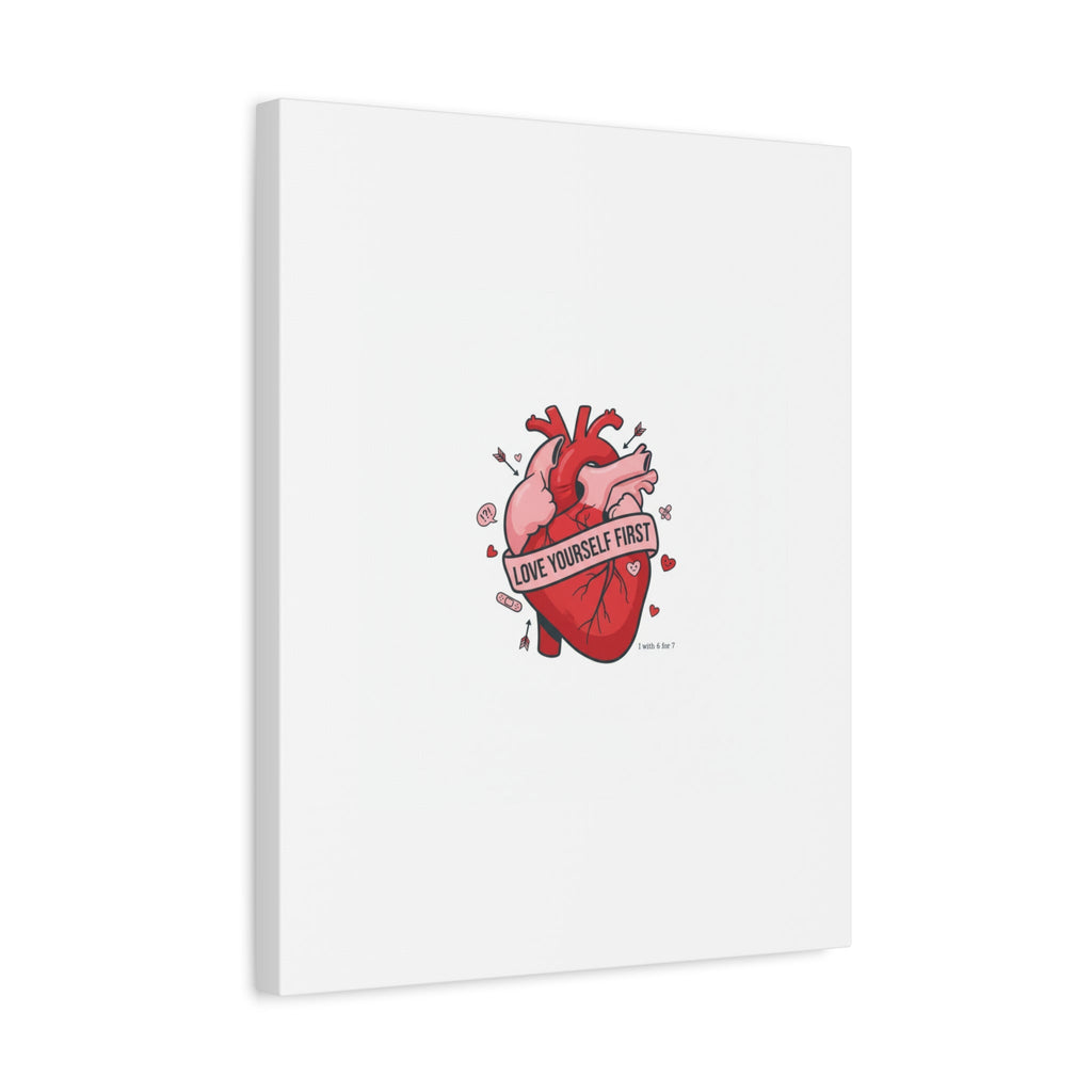 Love Yourself First Canvas, Hearts-with-a-Twist, Anti-Valentine Art