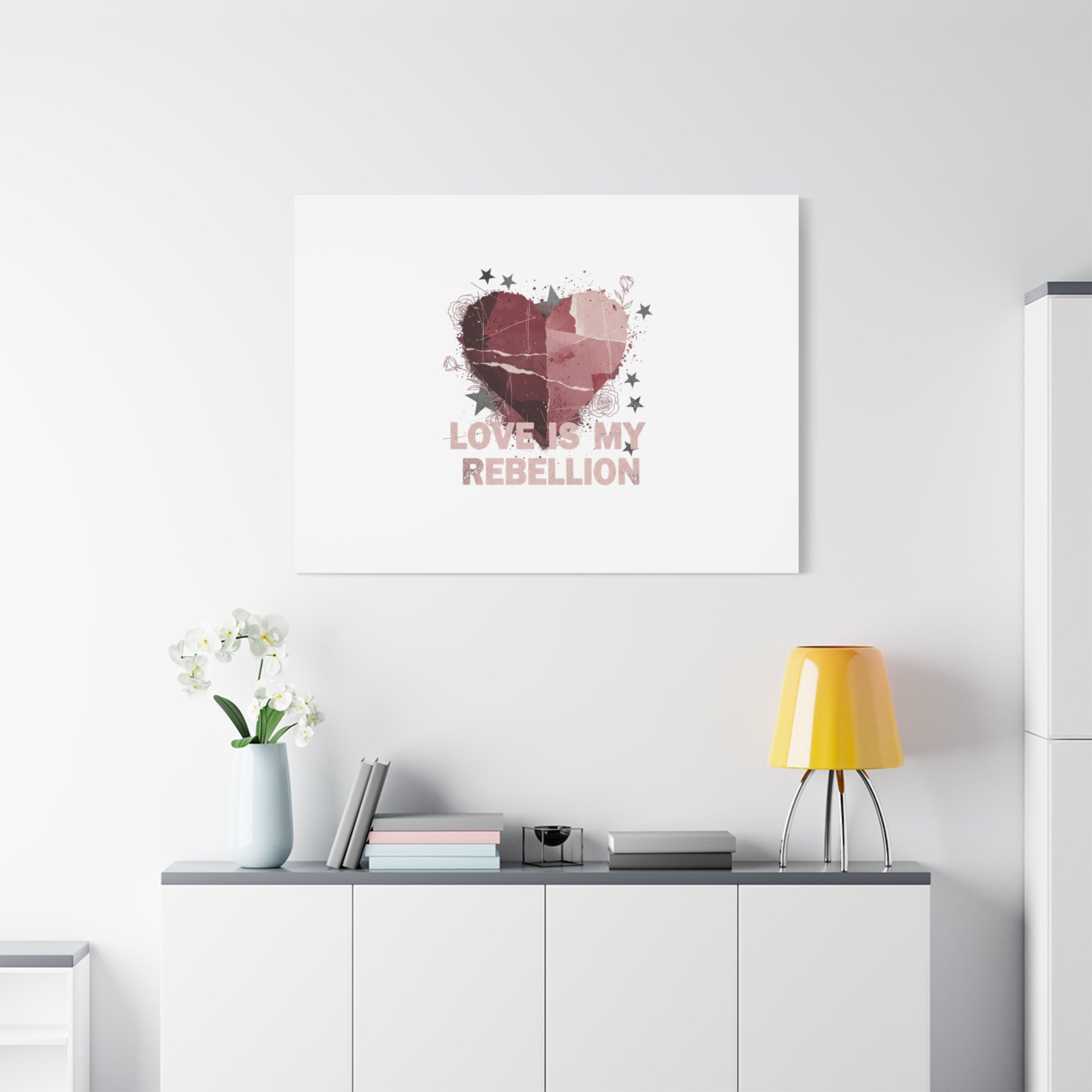 Love Is My Rebellion Canvas | Soft Grunge Hearts, Distressed Valentine Collage