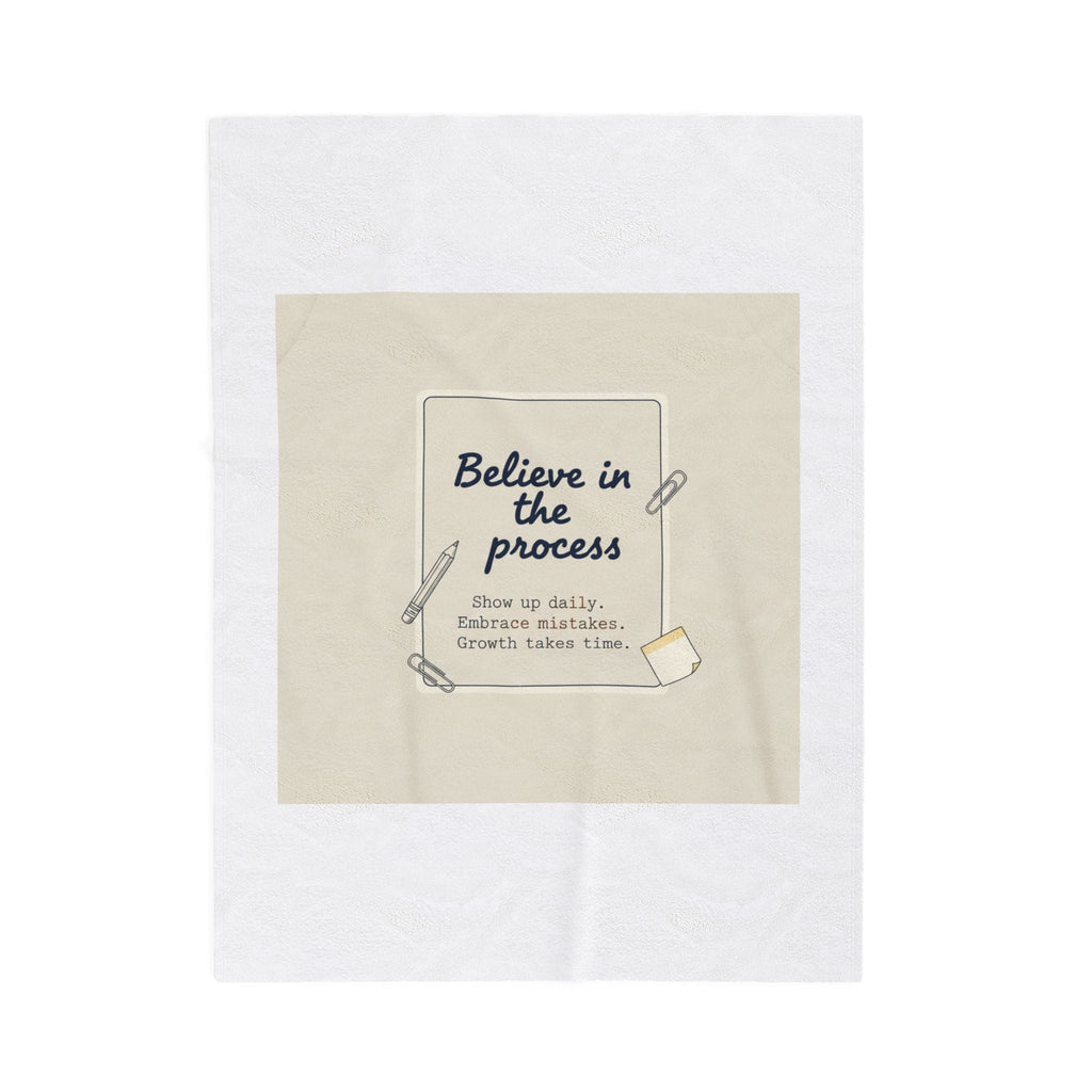 Believe in the Process Blanket | Note to Self, Post‑It Style Analogue Reminder