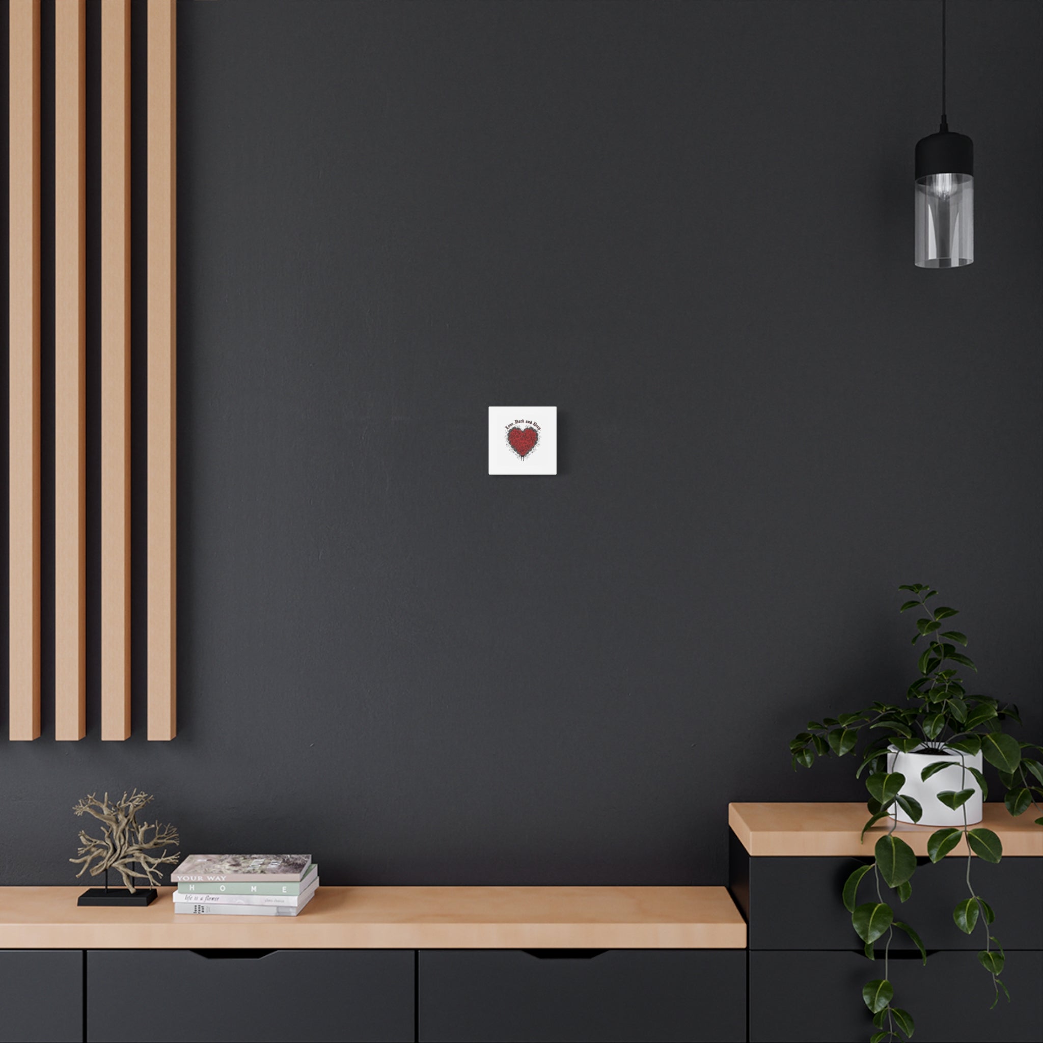 Love Dark and Deep Heart Canvas, Nu Romantic Gothic Romance, 80s Nostalgia