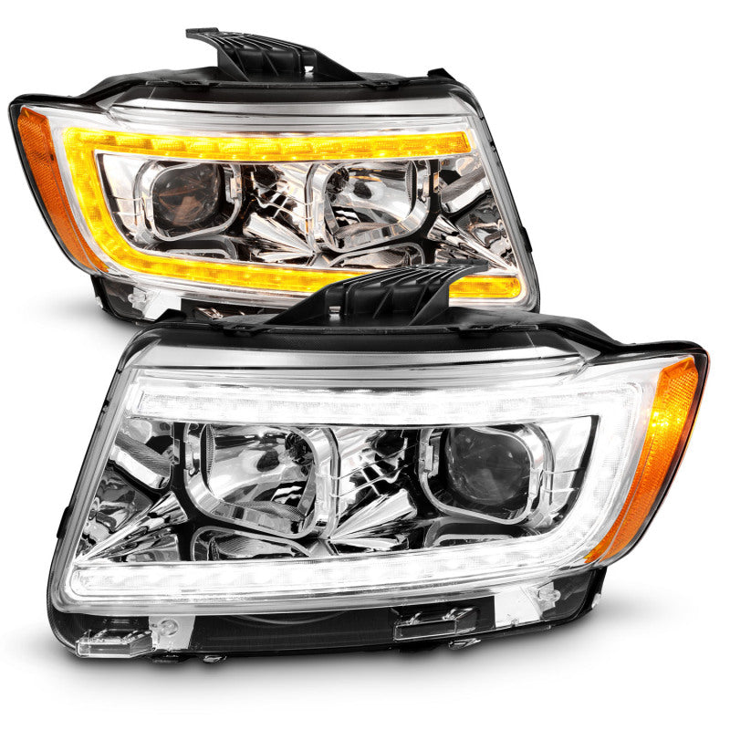 ANZO 11-13 Jeep Grand Cherokee (Factory Halogen Only) Projector Headlights w/Light Bar Swchbk Chrome 111569