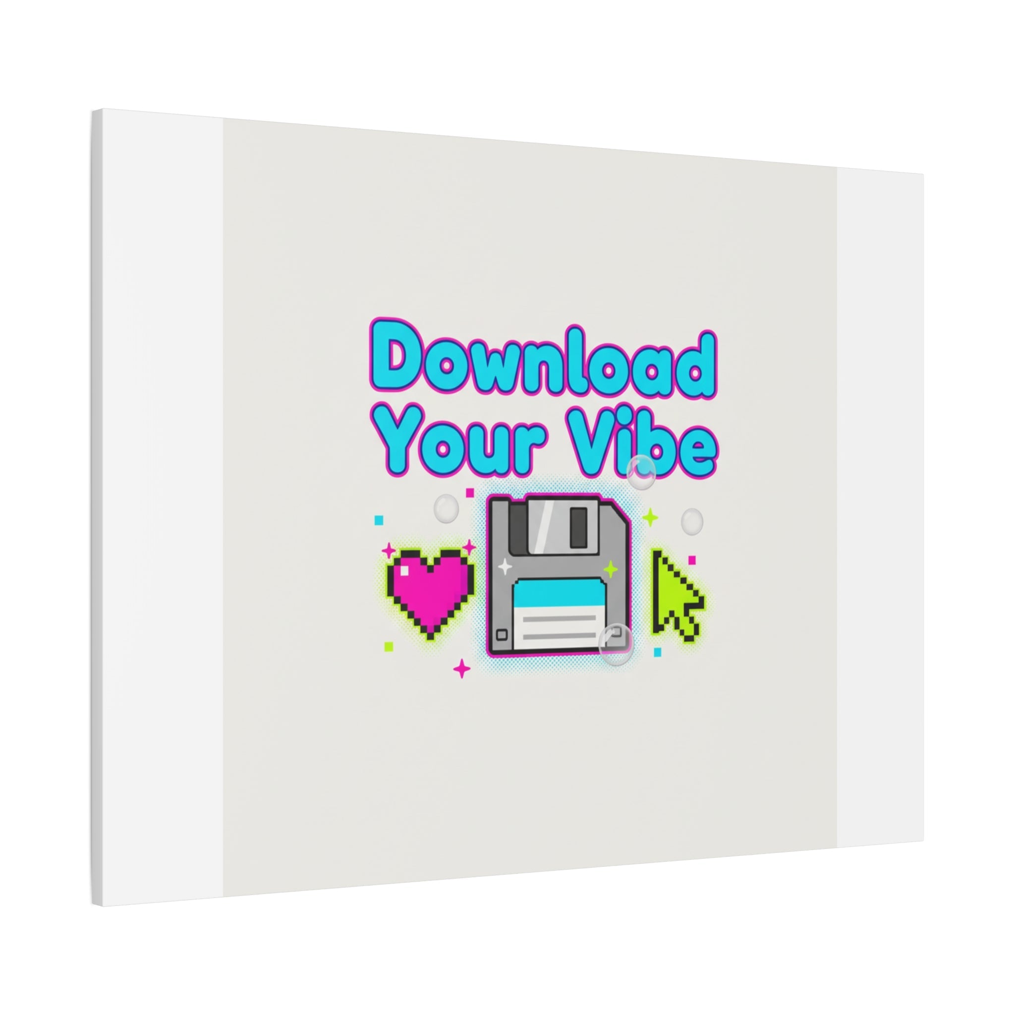 Download Your Vibe Canvas | Y2K Retro Tech, Pixel Floppy Disk Poster