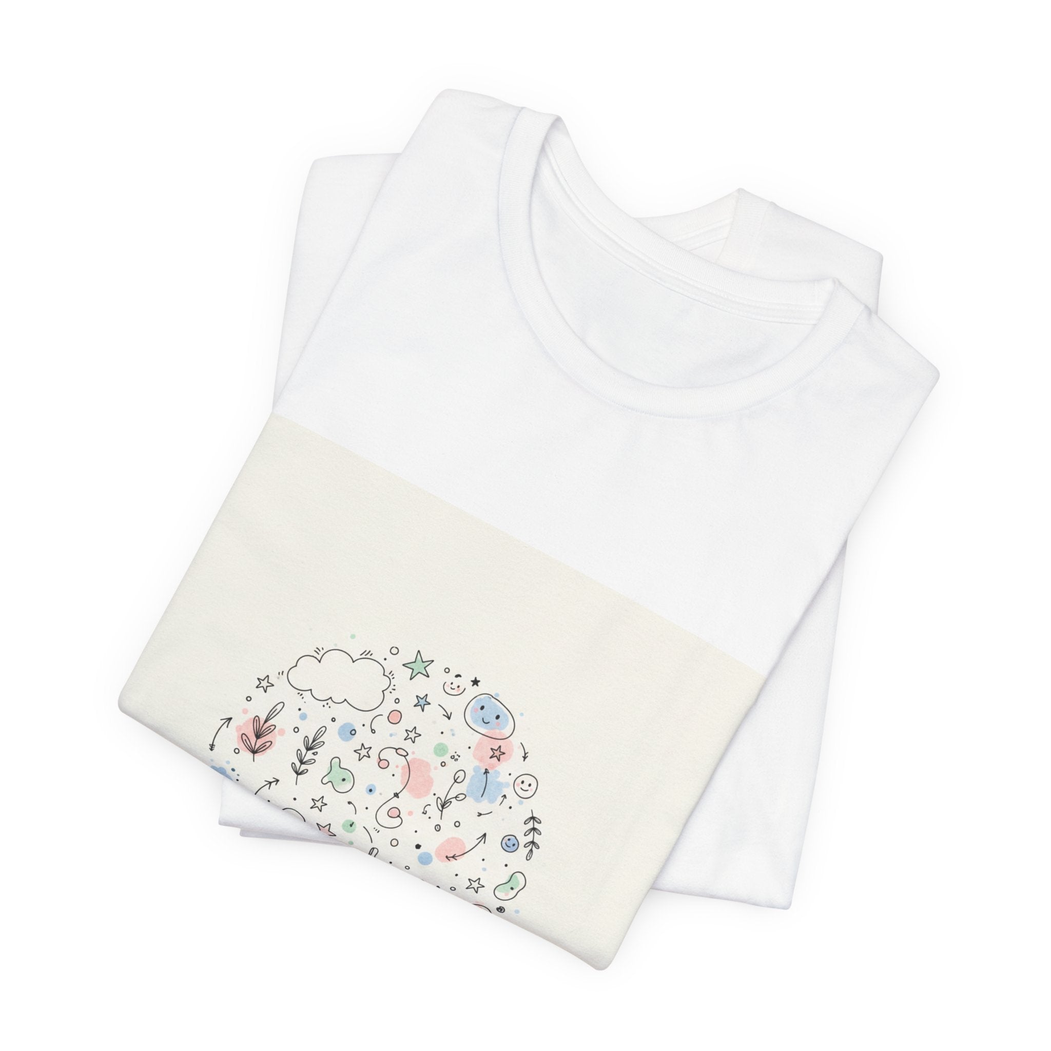 Botanical Doodle Circle Tee | hand drawn line drawing, sketch pattern