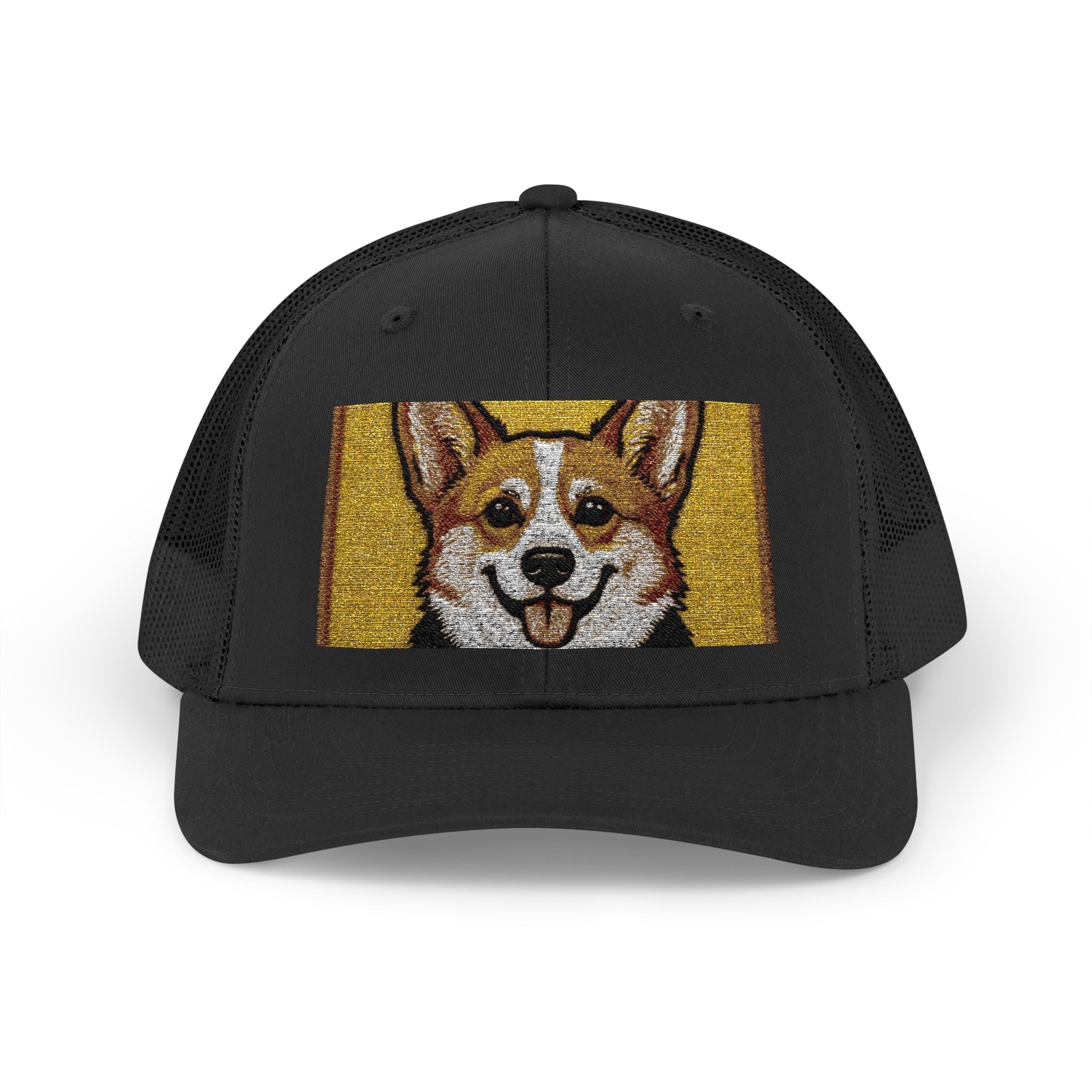 Happy Corgi Snapback Trucker Cap — "Happy Corgi Dog Happy Life"