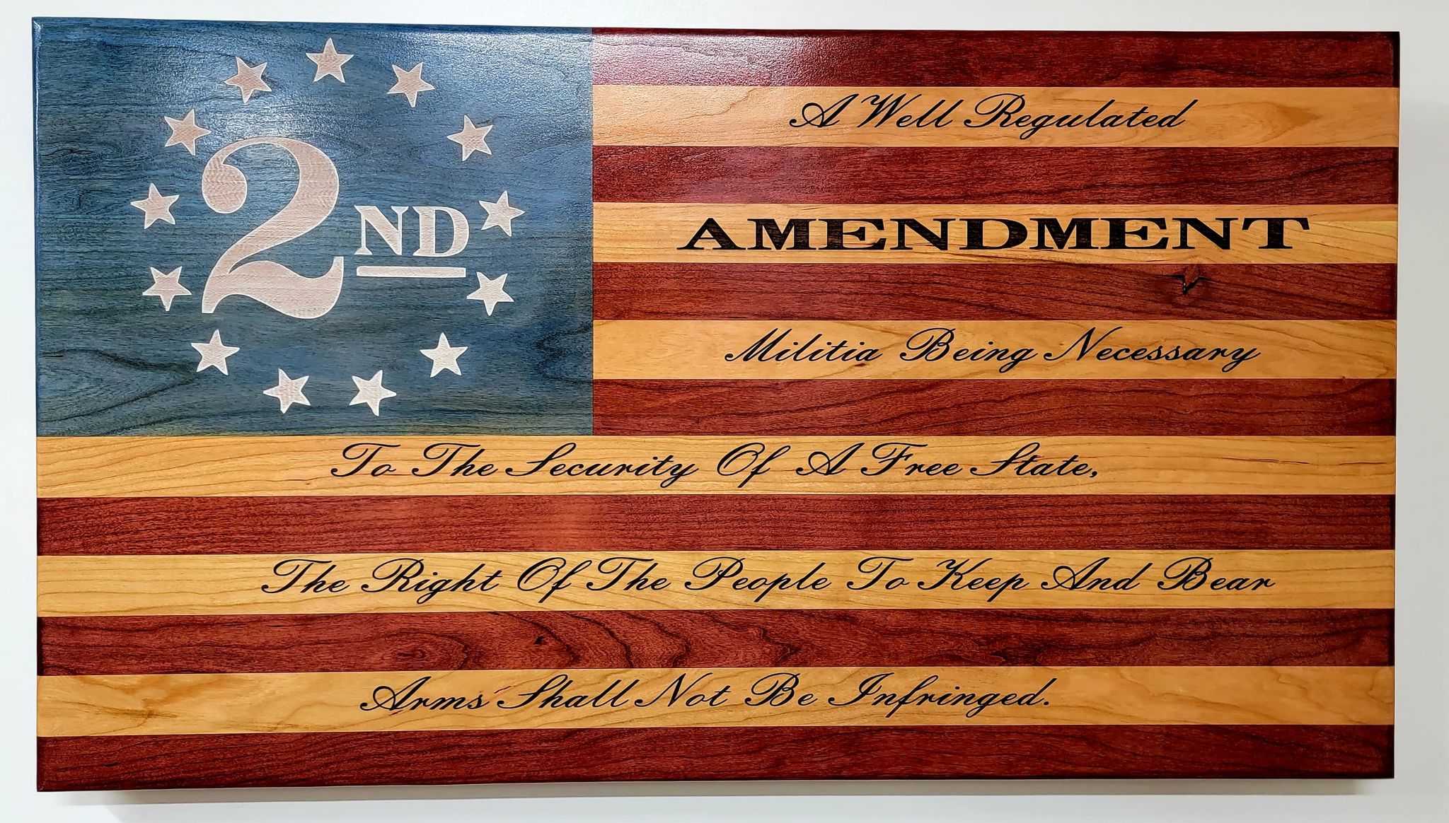 2nd Amendment Handcrafted Patriotic Wall Flag – Made by U.S. Veterans