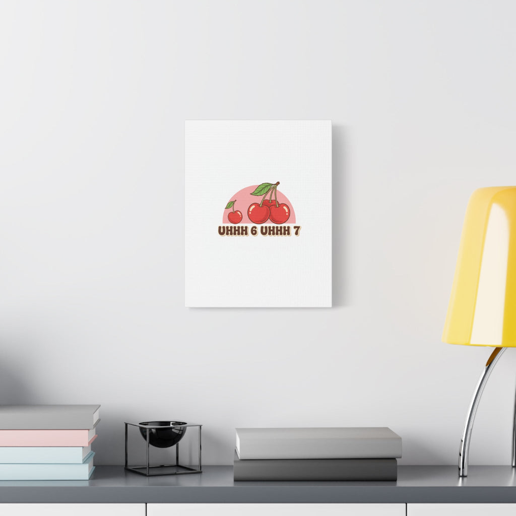 Six Severn Cherry Retro Graphic Canvas | kawaii fruit print, vintage cherry design