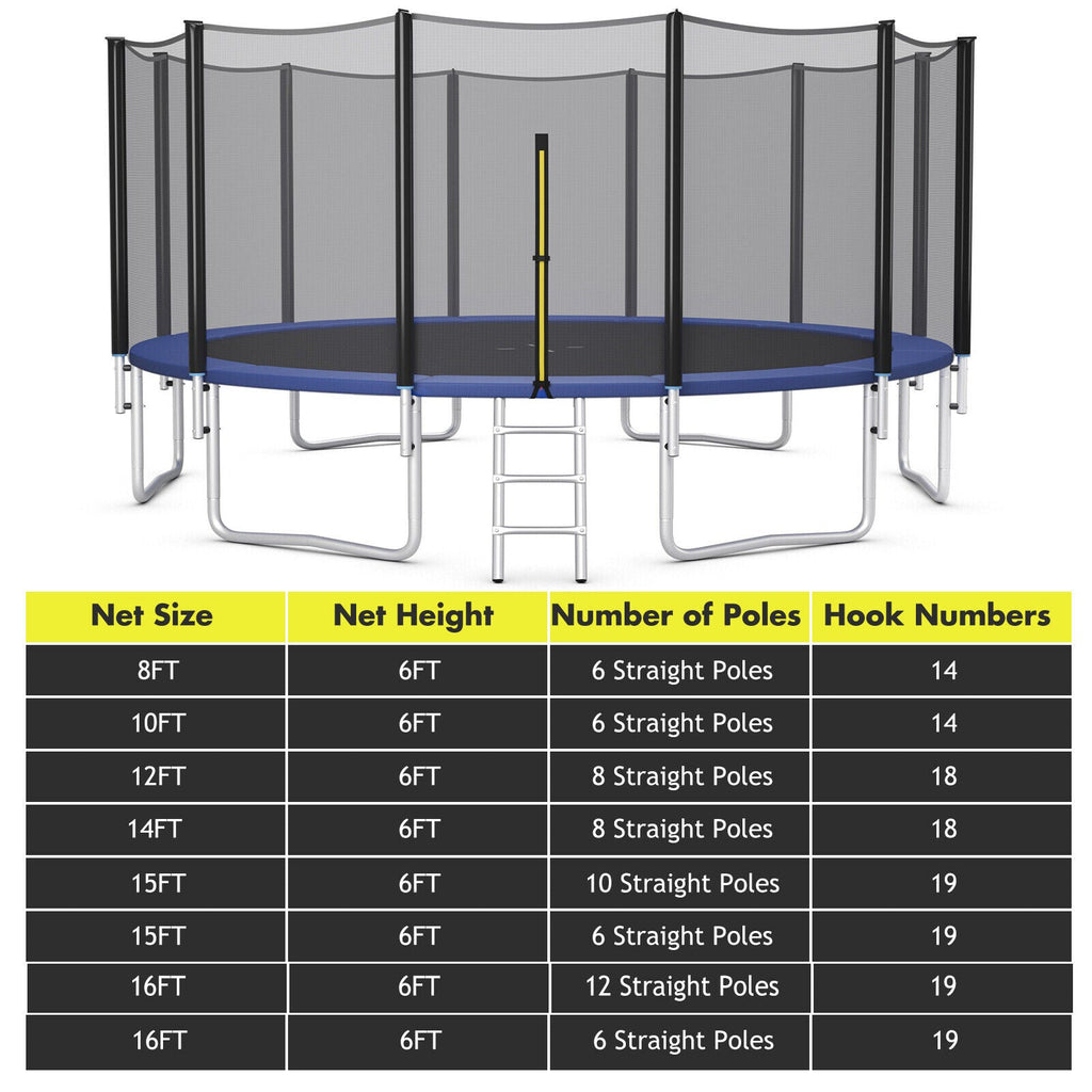 15/16 Feet Trampoline Replacement Safety Net-16 ft