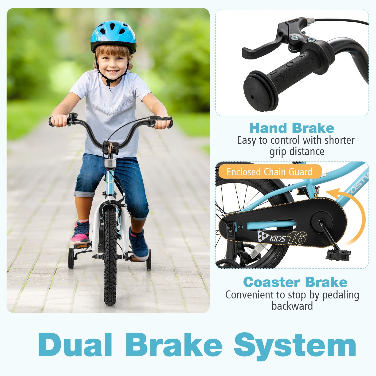 16-Inch Kids Bike for 4-7 Years Old Children Bicycle with Training Wheels