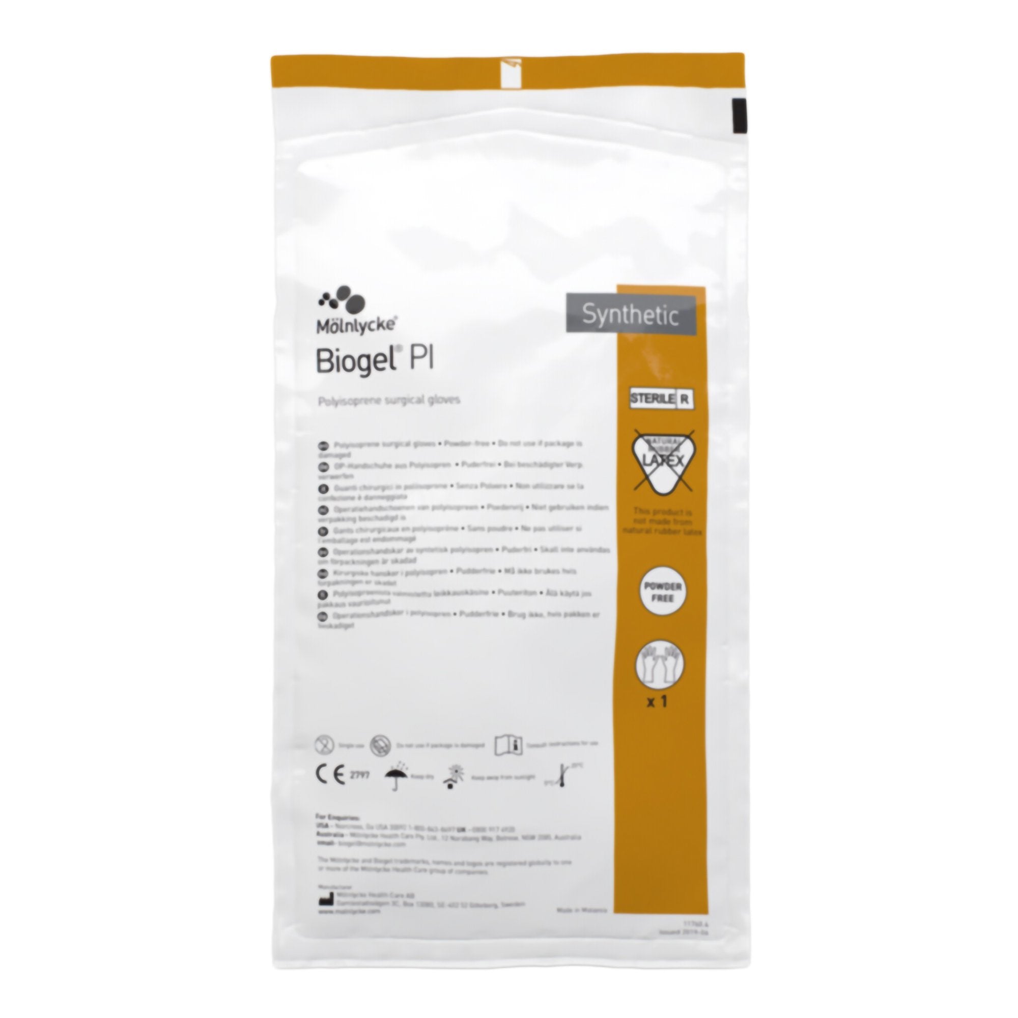 Biogel® PI Polyisoprene Surgical Glove, Size 6.5, Straw Color 40865