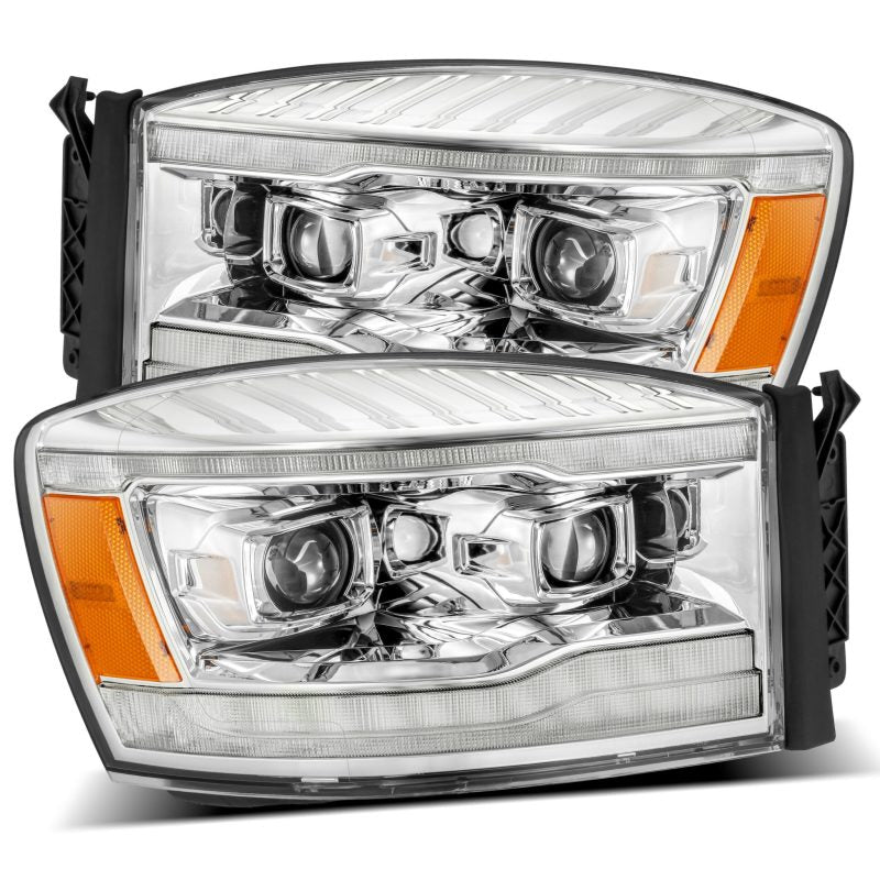 AlphaRex 06-08 Dodge Ram 1500HD PRO-Series Projector Headlights Plank Style Chrome w/Seq Signal/DRL 880531 *Discontinued