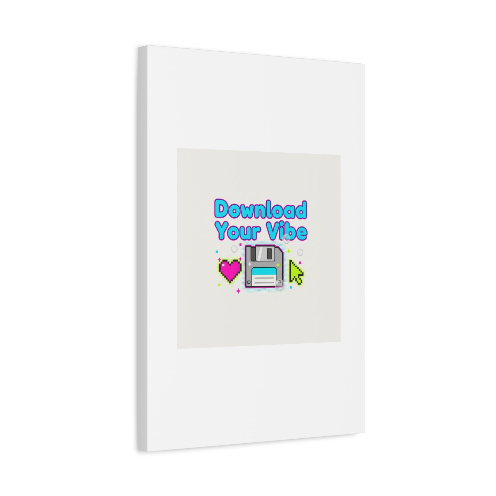Download Your Vibe Canvas | Y2K Retro Tech, Pixel Floppy Disk Poster
