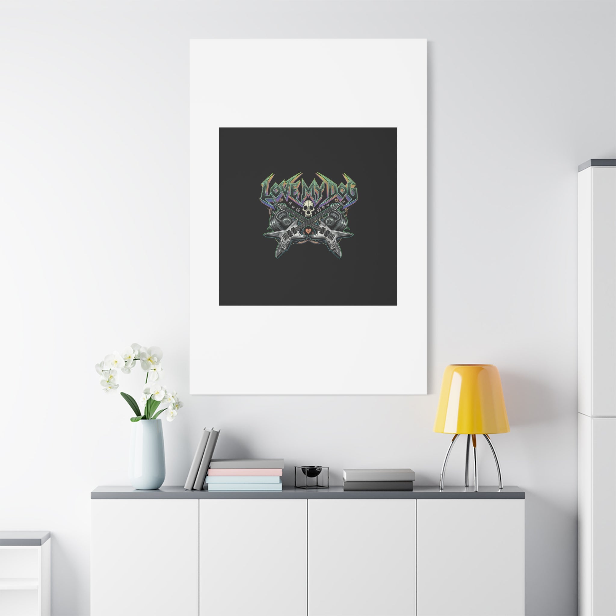 Love My Dog metal font Canvas | gothic wellness quote, edgy self-care merch