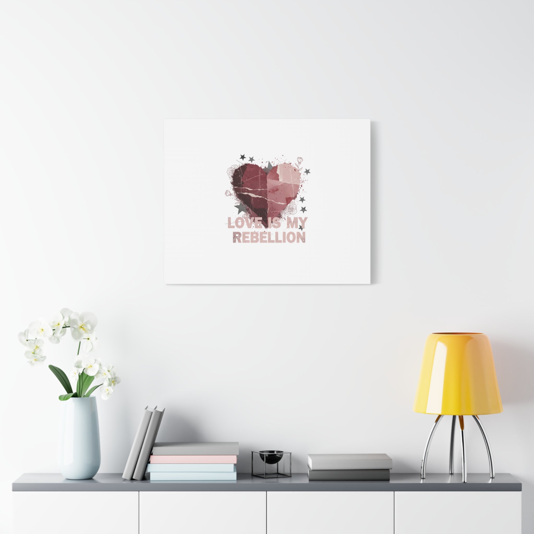 Love Is My Rebellion Canvas | Soft Grunge Hearts, Distressed Valentine Collage