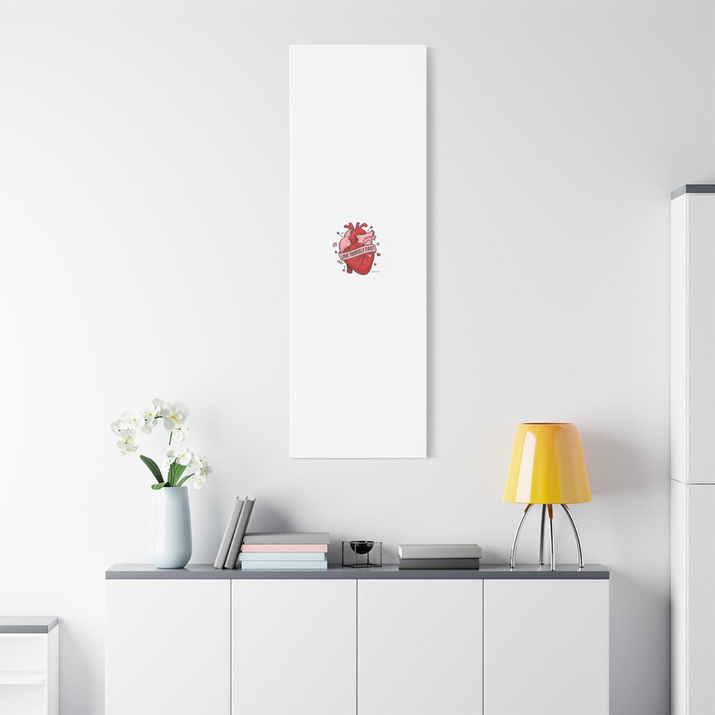 Love Yourself First Canvas, Hearts-with-a-Twist, Anti-Valentine Art