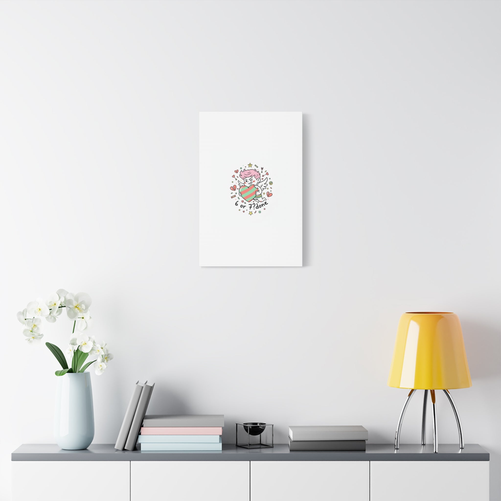 Weird Cupid heart illustration Canvas | Weird Valentine, quirky chaotic love