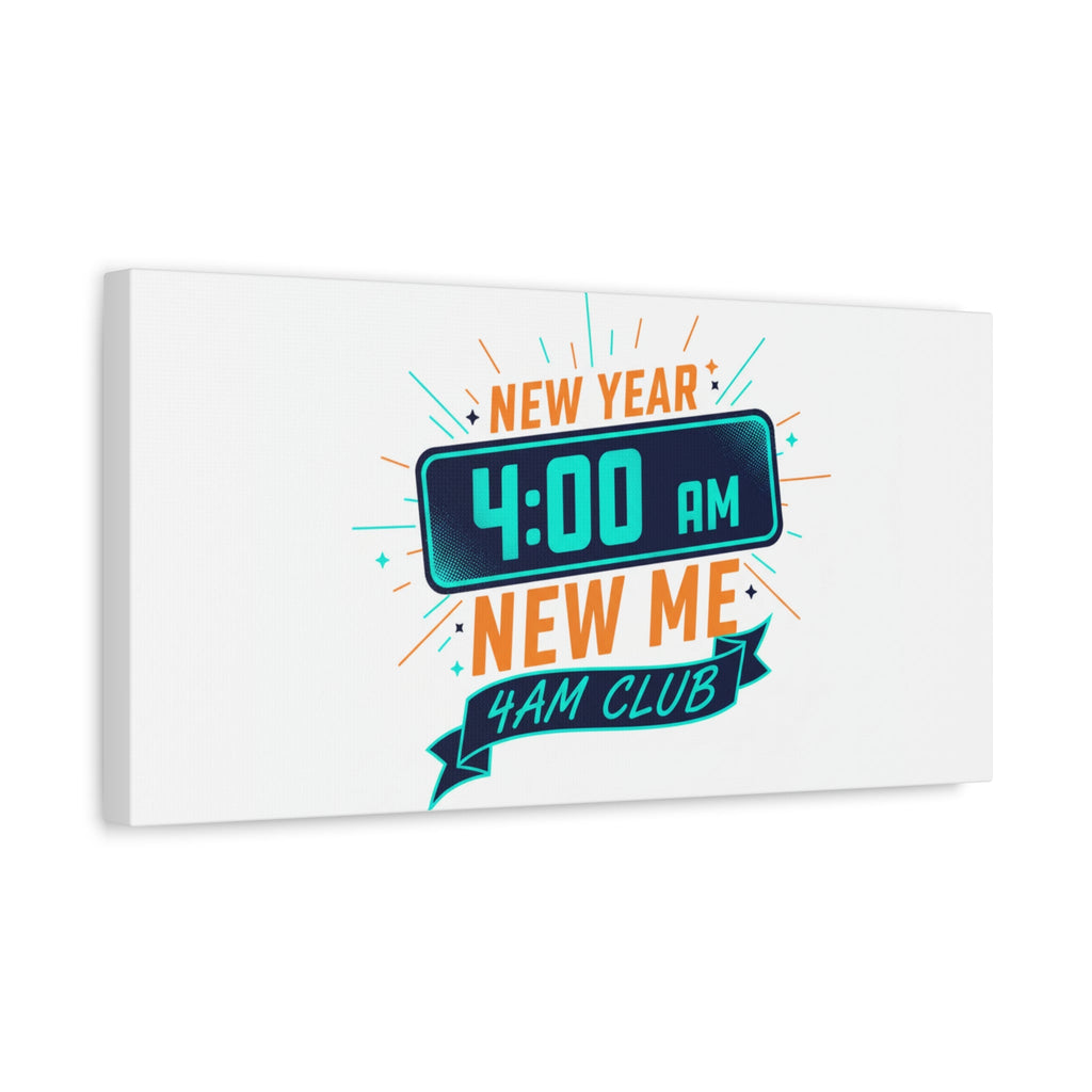 4AM Club New Year Graphic Canvas | Holiday Party Novelty, Festive New Year Decor