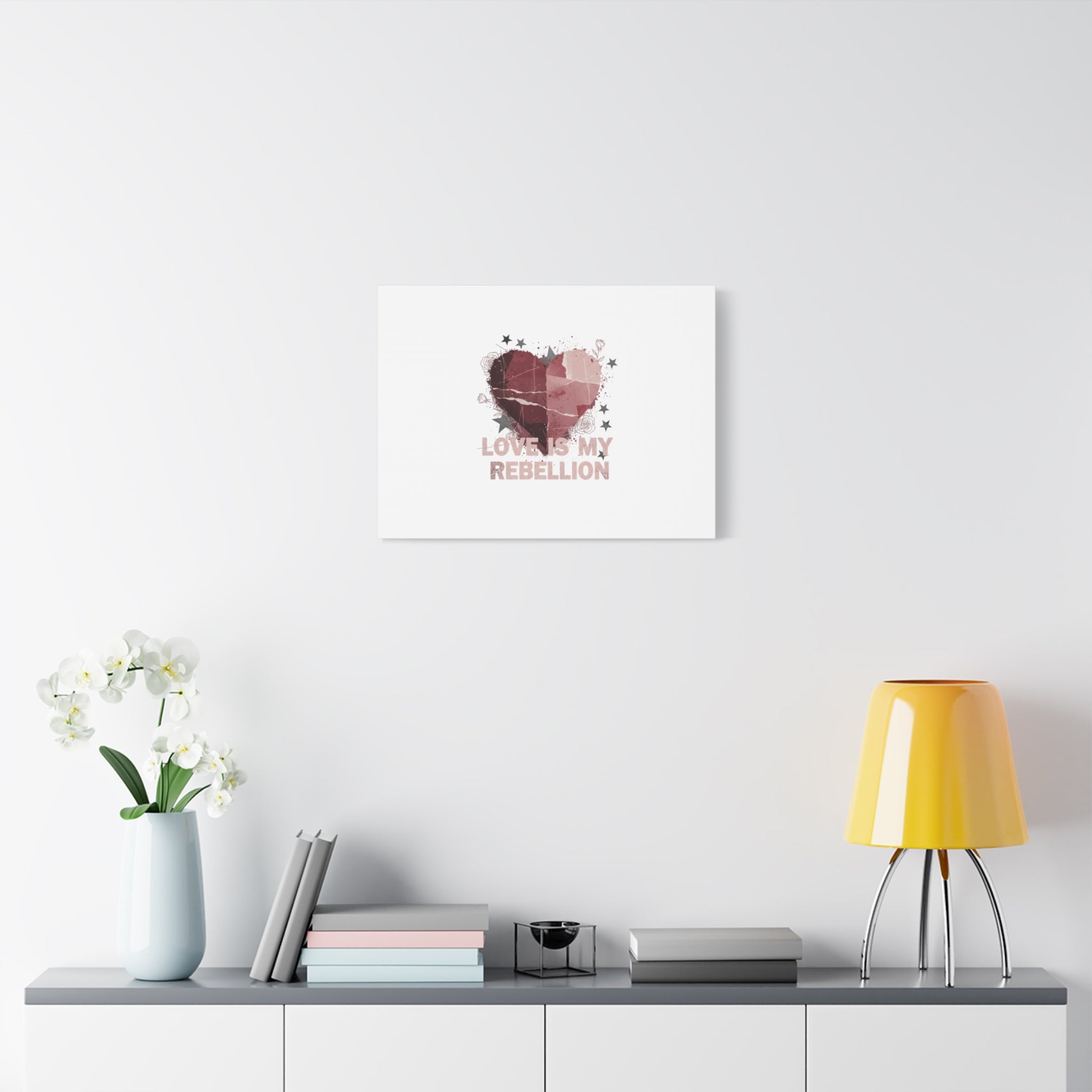 Love Is My Rebellion Canvas | Soft Grunge Hearts, Distressed Valentine Collage