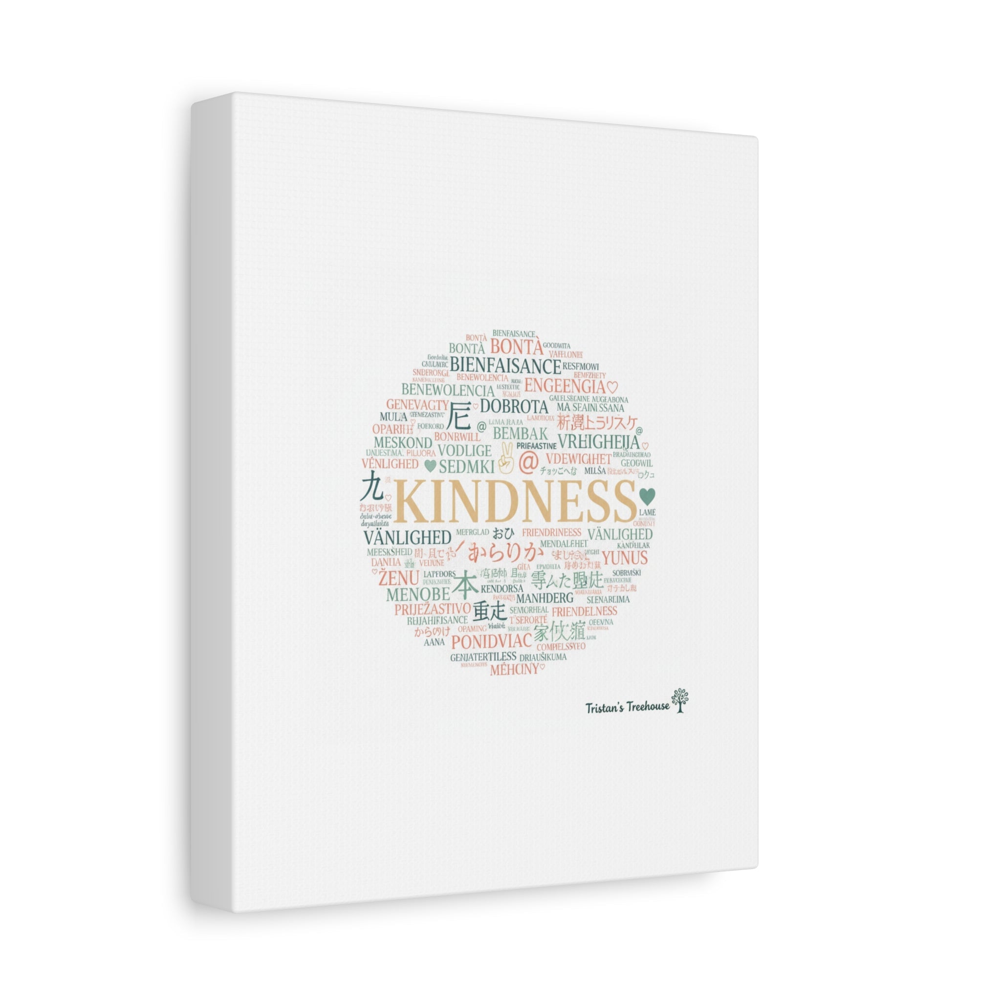 Kindness Word Cloud Canvas | Fresh Start Minimalist Wall Art