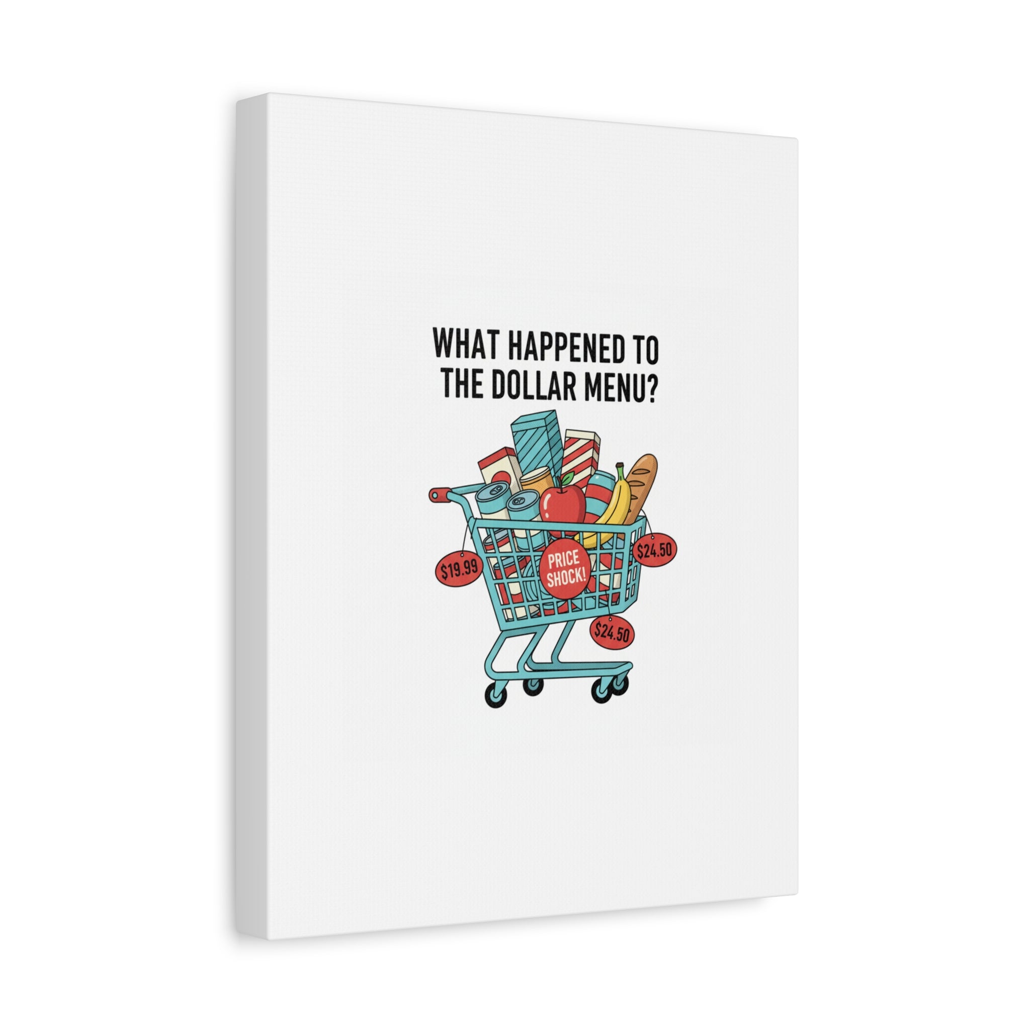 What Happened to the Dollar Menu? Canvas | Grocery Prices Meme, Price Shock Wall Art