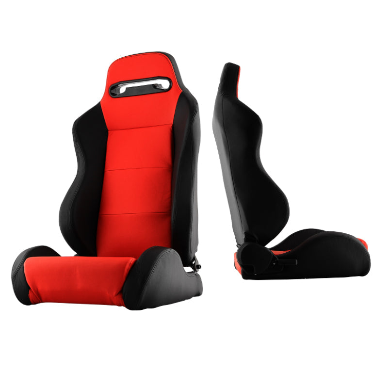 SPYDER Xtune Thunder Style Racing Seat Pu (Double Slider) Red/Black Passenger Side RST-TH-01-RD-PA 9934025