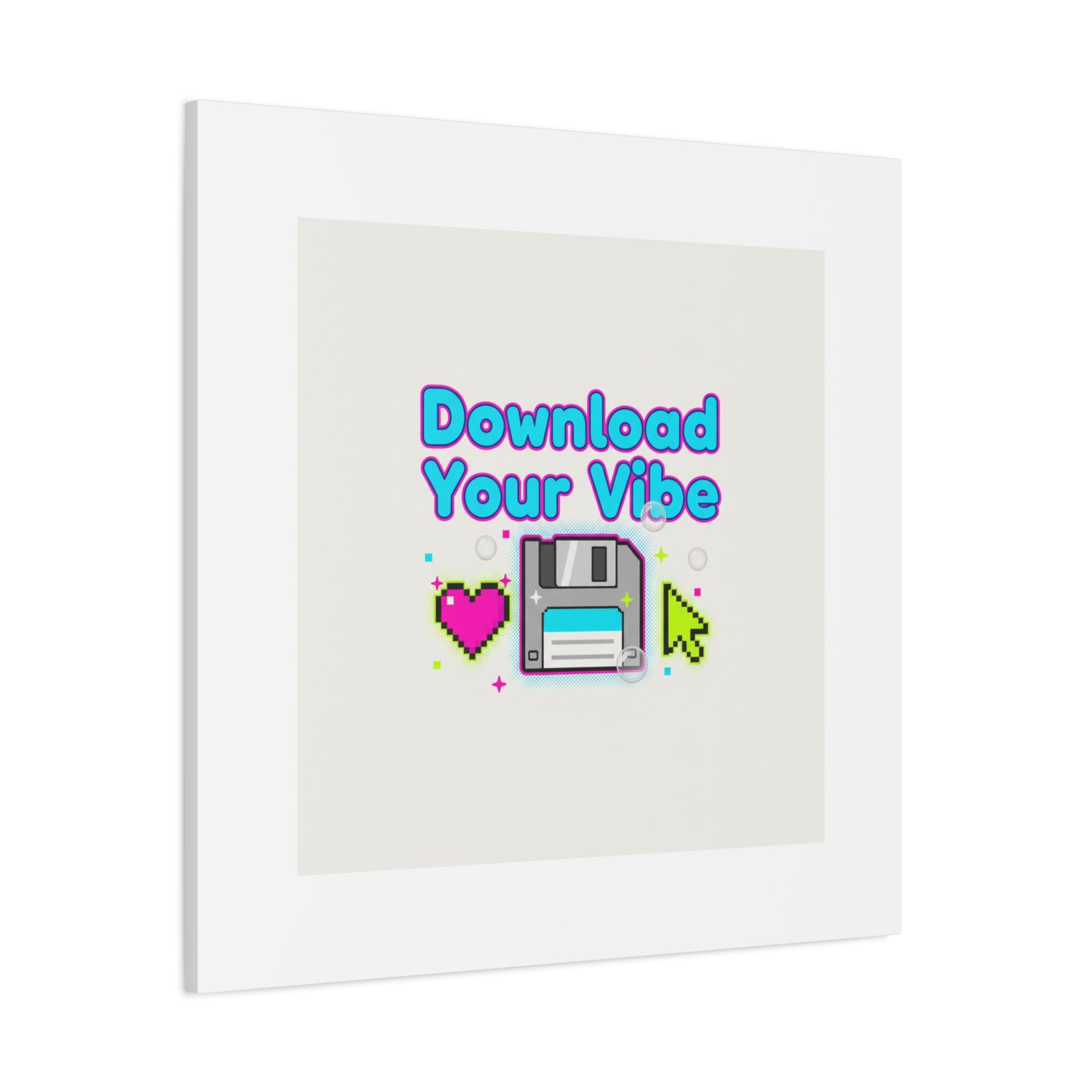 Download Your Vibe Canvas | Y2K Retro Tech, Pixel Floppy Disk Poster
