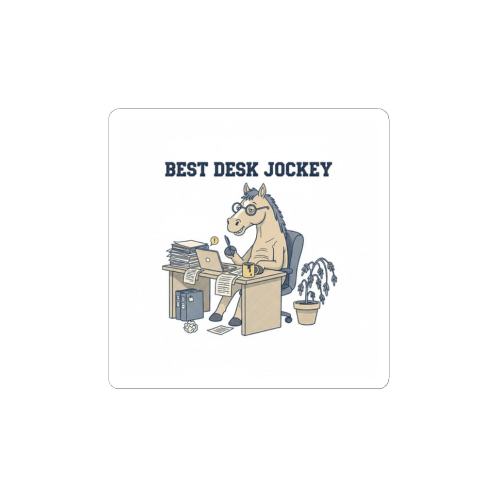 Best Desk Jockey Kiss-Cut Stickers | Workhorse Office Humor, Burnout Parody