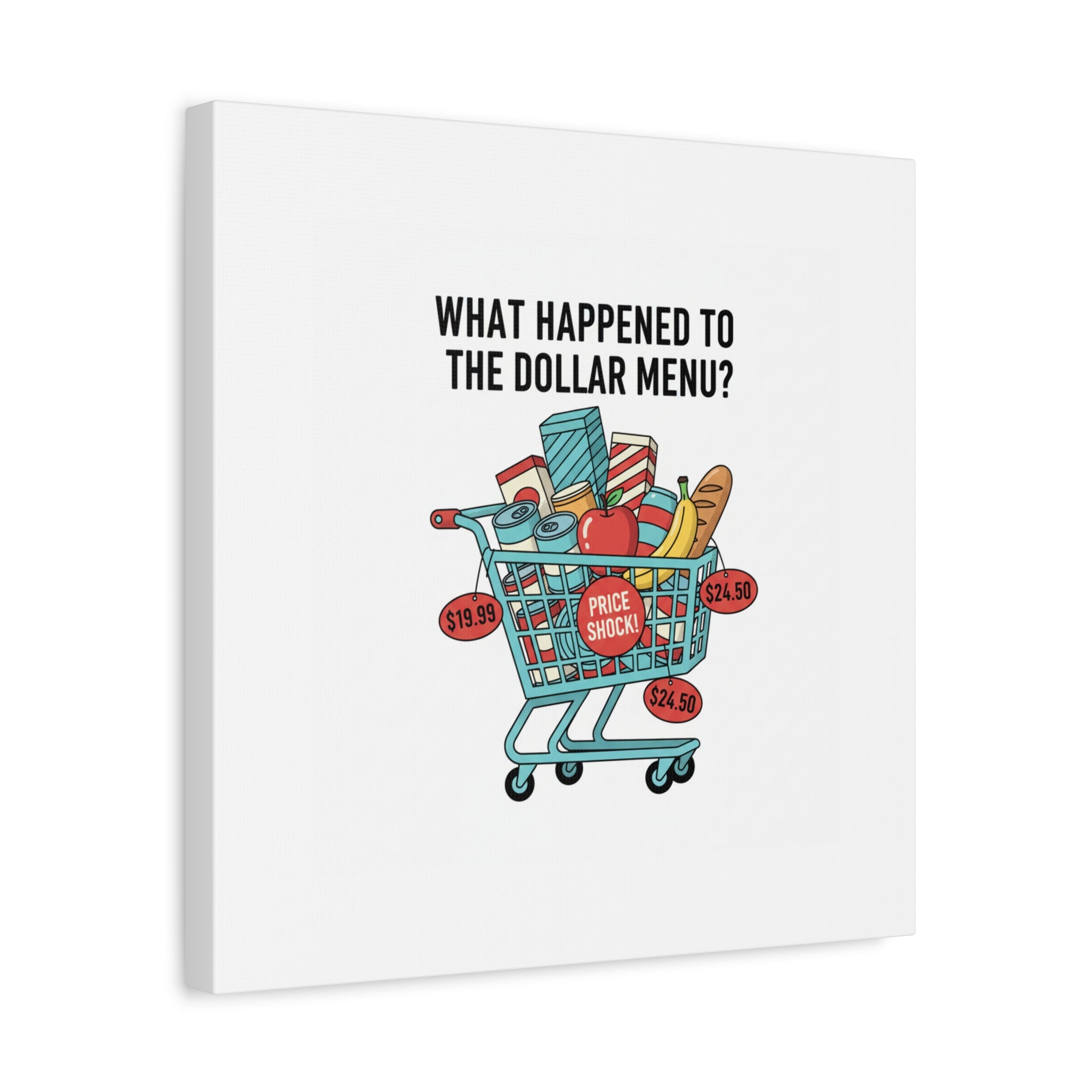 What Happened to the Dollar Menu? Canvas | Grocery Prices Meme, Price Shock Wall Art