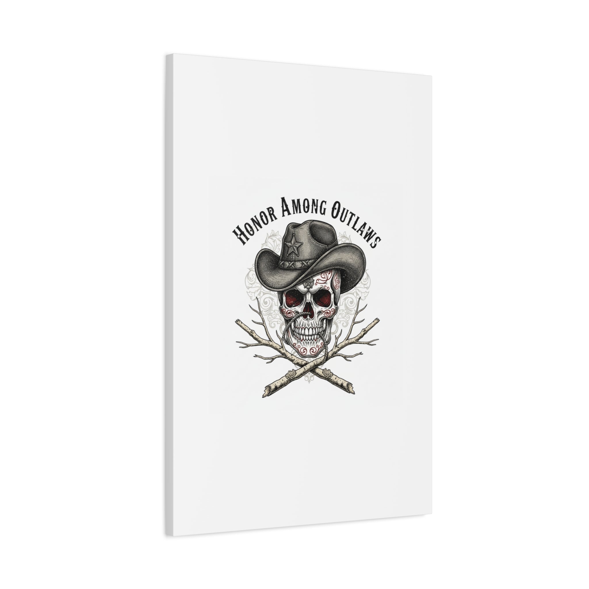 Honor Among Outlaws Canvas | Western Skull Art, Gothic Americana Desert Noir