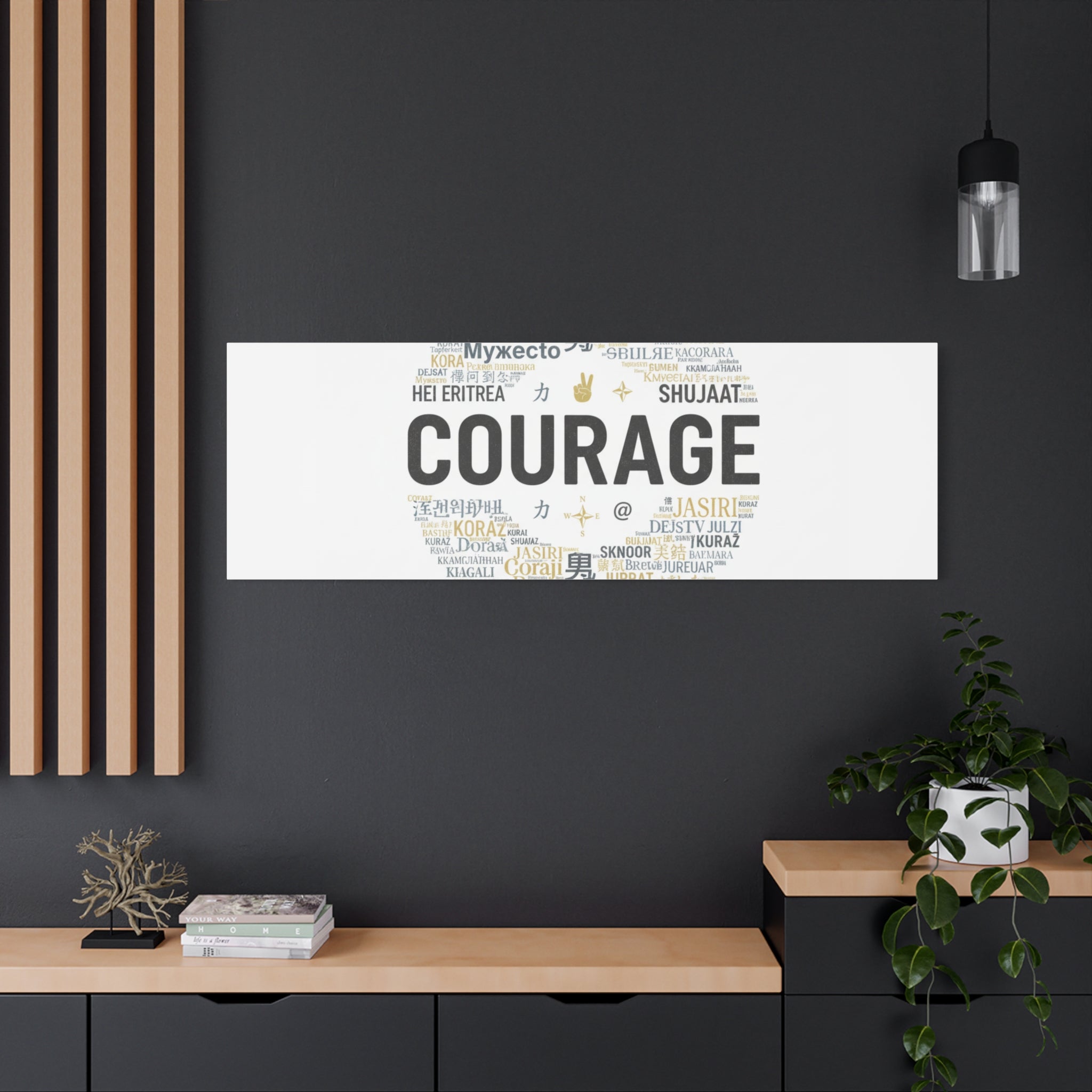 Courage Word Cloud Canvas | Fresh-Start Minimalism art print