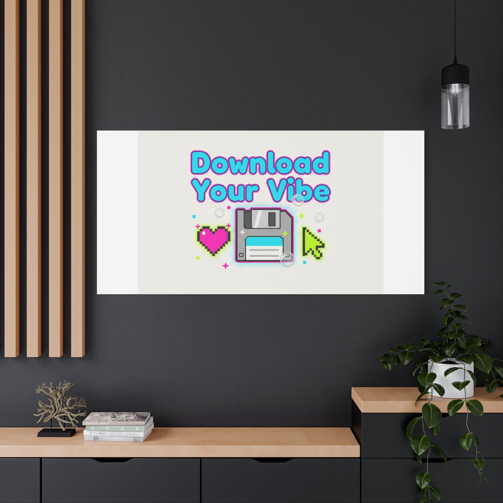 Download Your Vibe Canvas | Y2K Retro Tech, Pixel Floppy Disk Poster