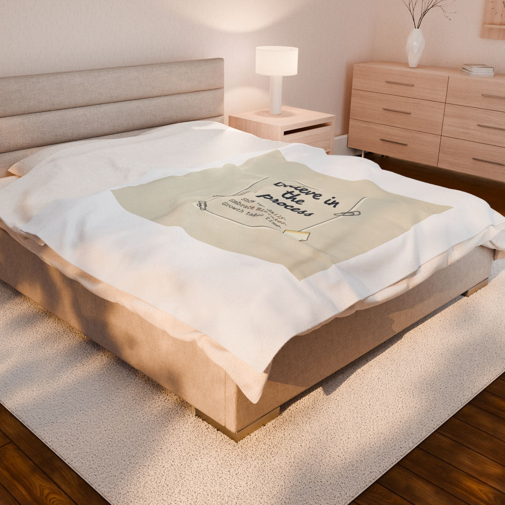 Believe in the Process Blanket | Note to Self, Post‑It Style Analogue Reminder