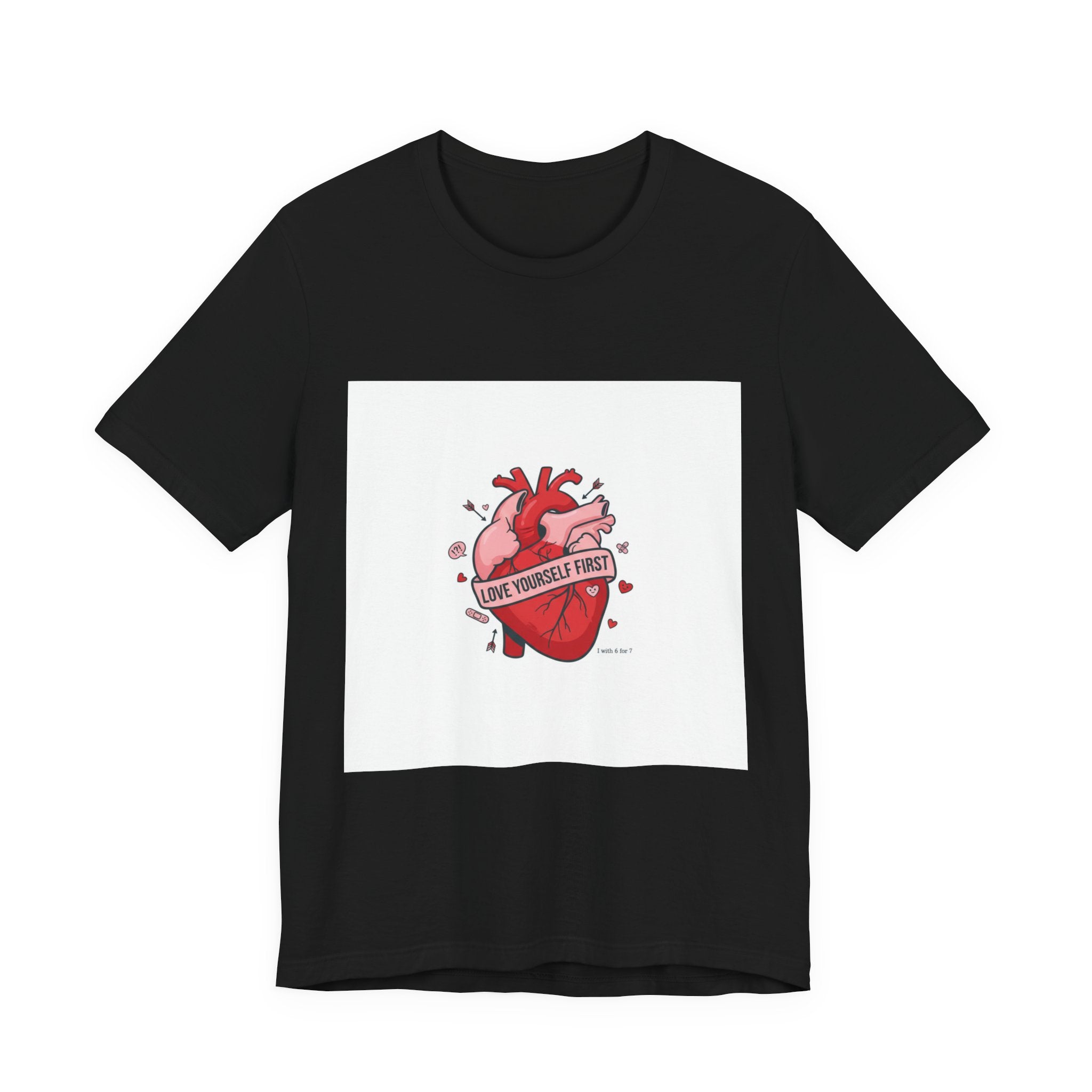 Love Yourself First Tee | anti love graphic, edgy heart shirt