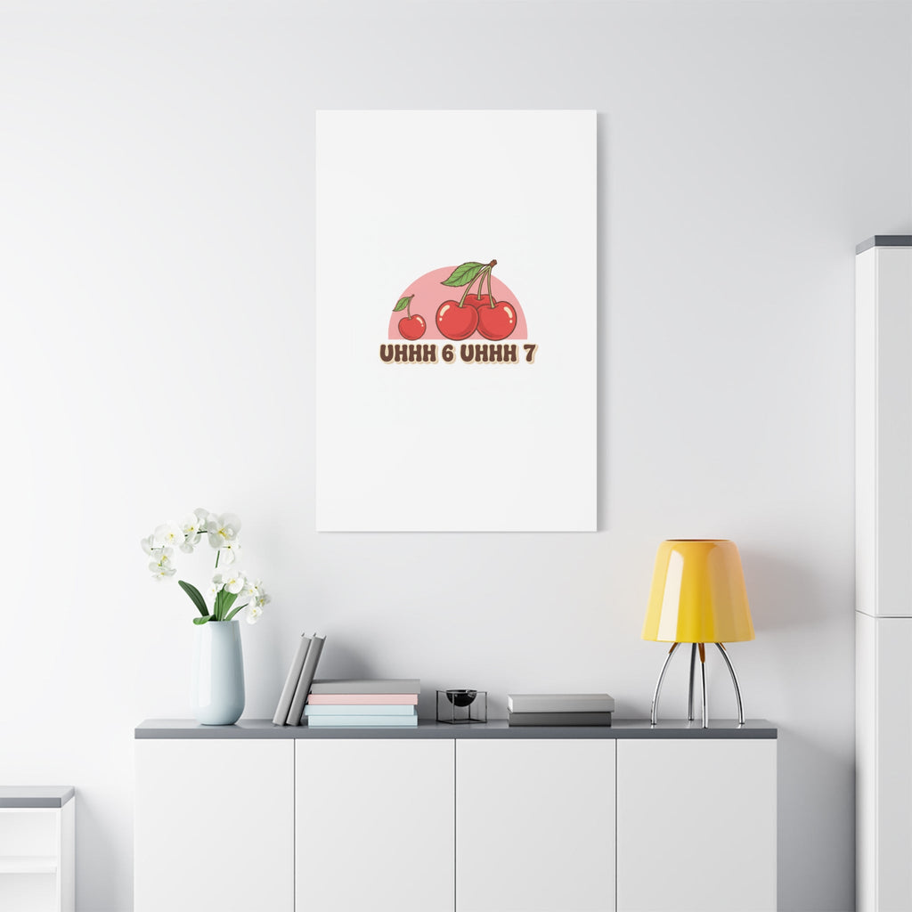 Six Severn Cherry Retro Graphic Canvas | kawaii fruit print, vintage cherry design