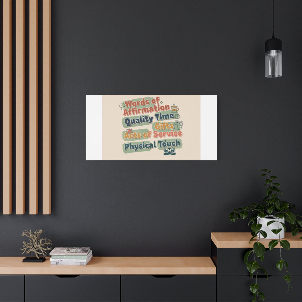 Love Languages List Matte Canvas Wall Art | love language meme, relationship humor