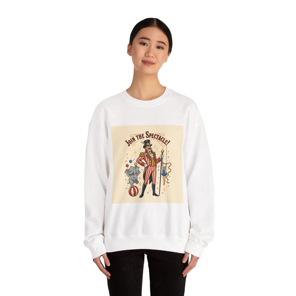 "Join the Spectacle" Vintage Circus Crewneck | Retro Ringmaster Sweatshirt