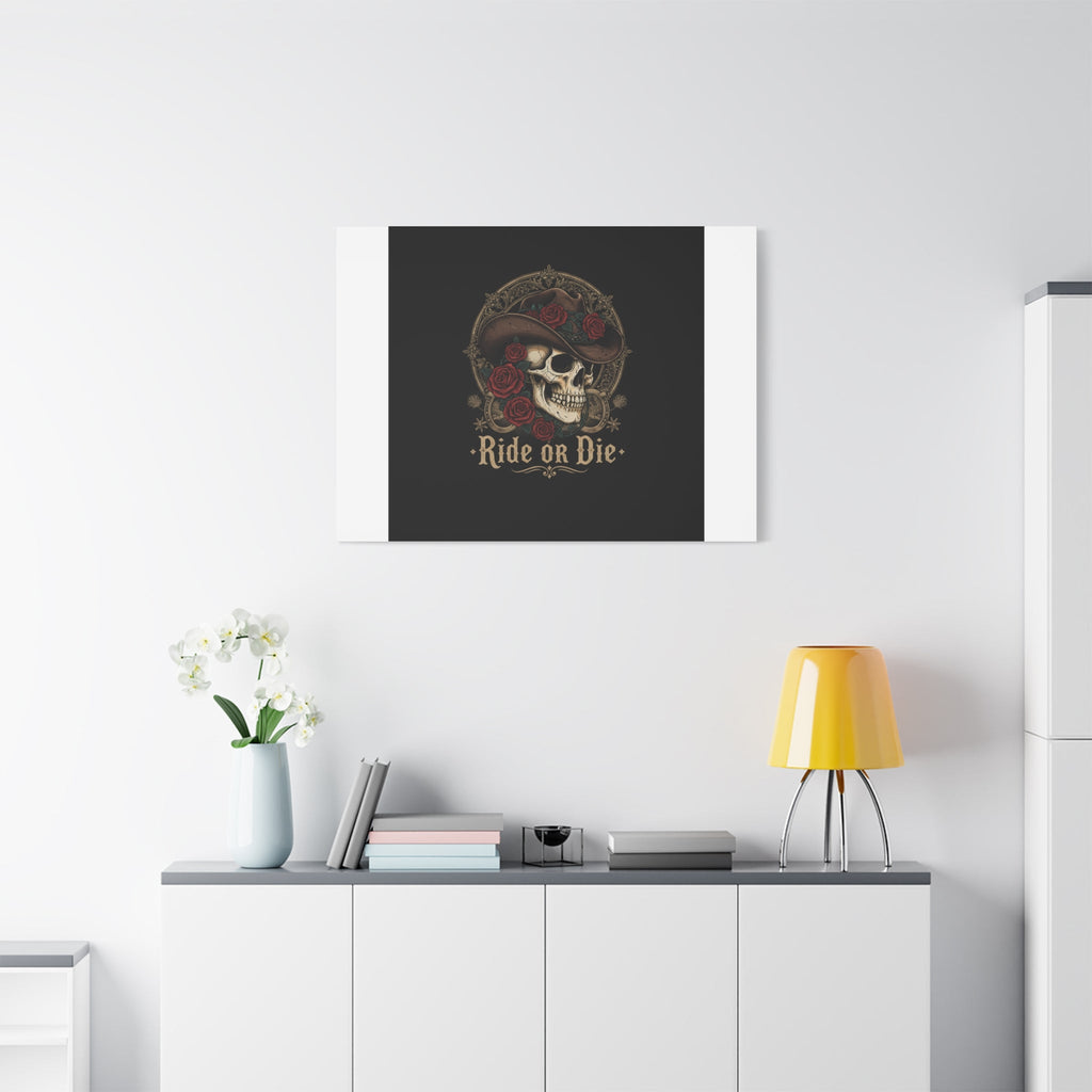 Ride or Die Skull Canvas | Western Skull Art, Gothic Americana