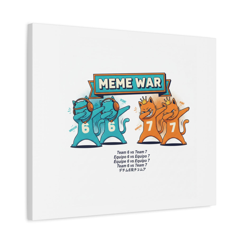 Meme War: Six vs. Seven Canvas Wall Art