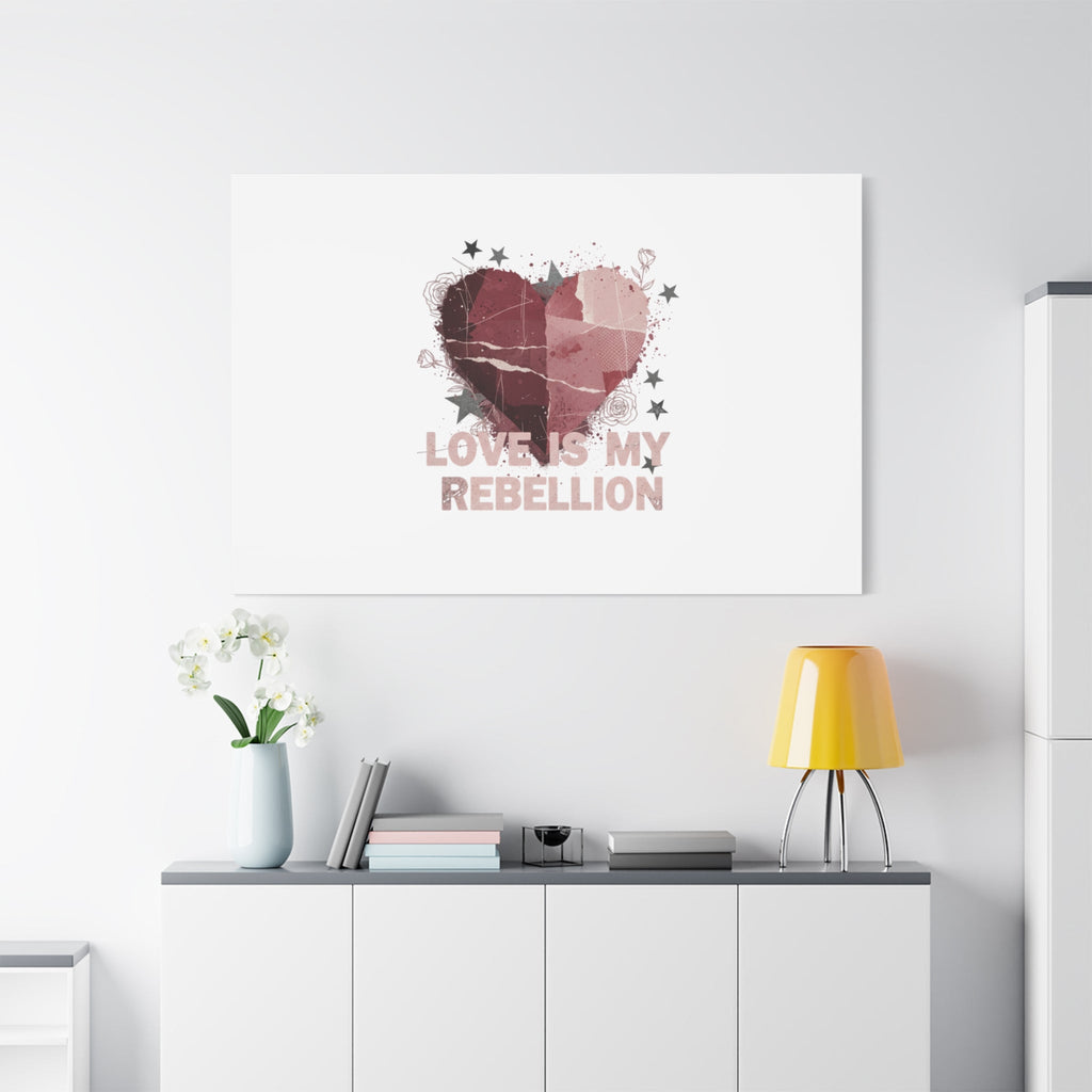 Love Is My Rebellion Canvas | Soft Grunge Hearts, Distressed Valentine Collage