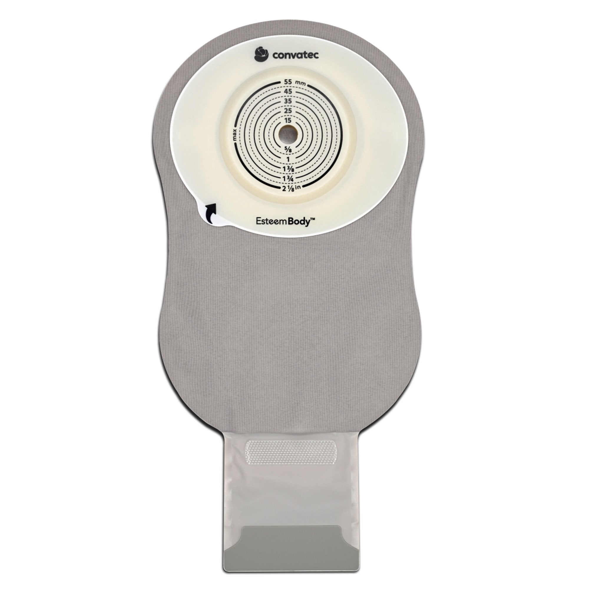 Ostomy Pouch Esteem Body™ One-Piece System 11 Inch Length Convex, Trim To Fit 10 to 35 mm Stoma Drainable 423653