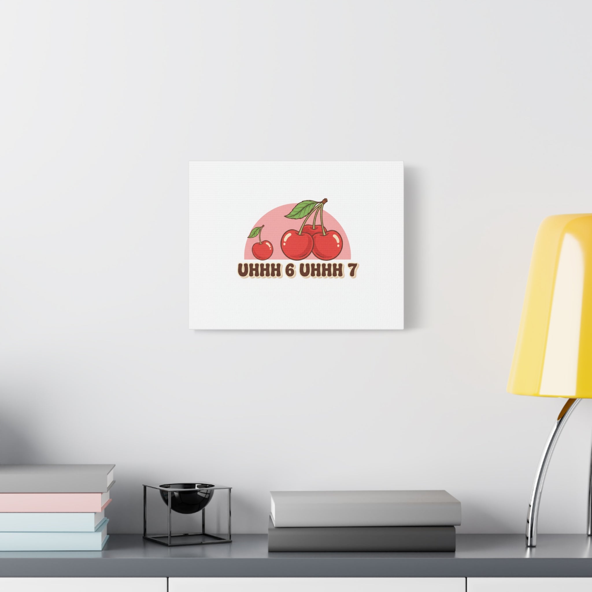 Six Severn Cherry Retro Graphic Canvas | kawaii fruit print, vintage cherry design