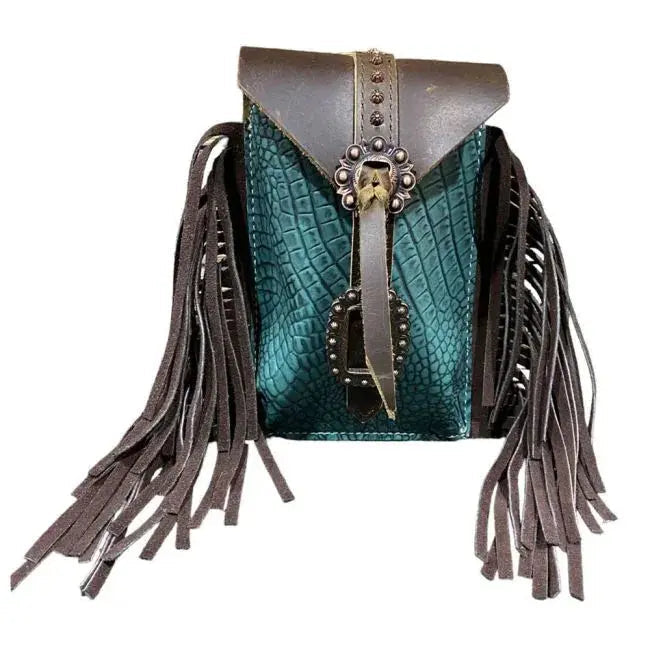 Turquoise Gator Rear Cinch Saddle Bag