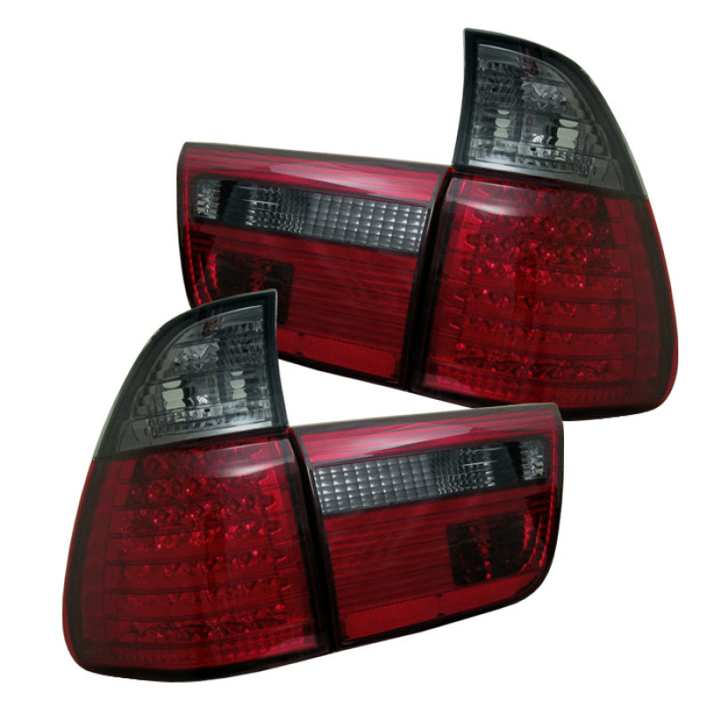 SPYDER BMW E53 X5 00-06 4PCS LED Tail Lights Red Smoke ALT-YD-BE5300-LED-RS 5000811
