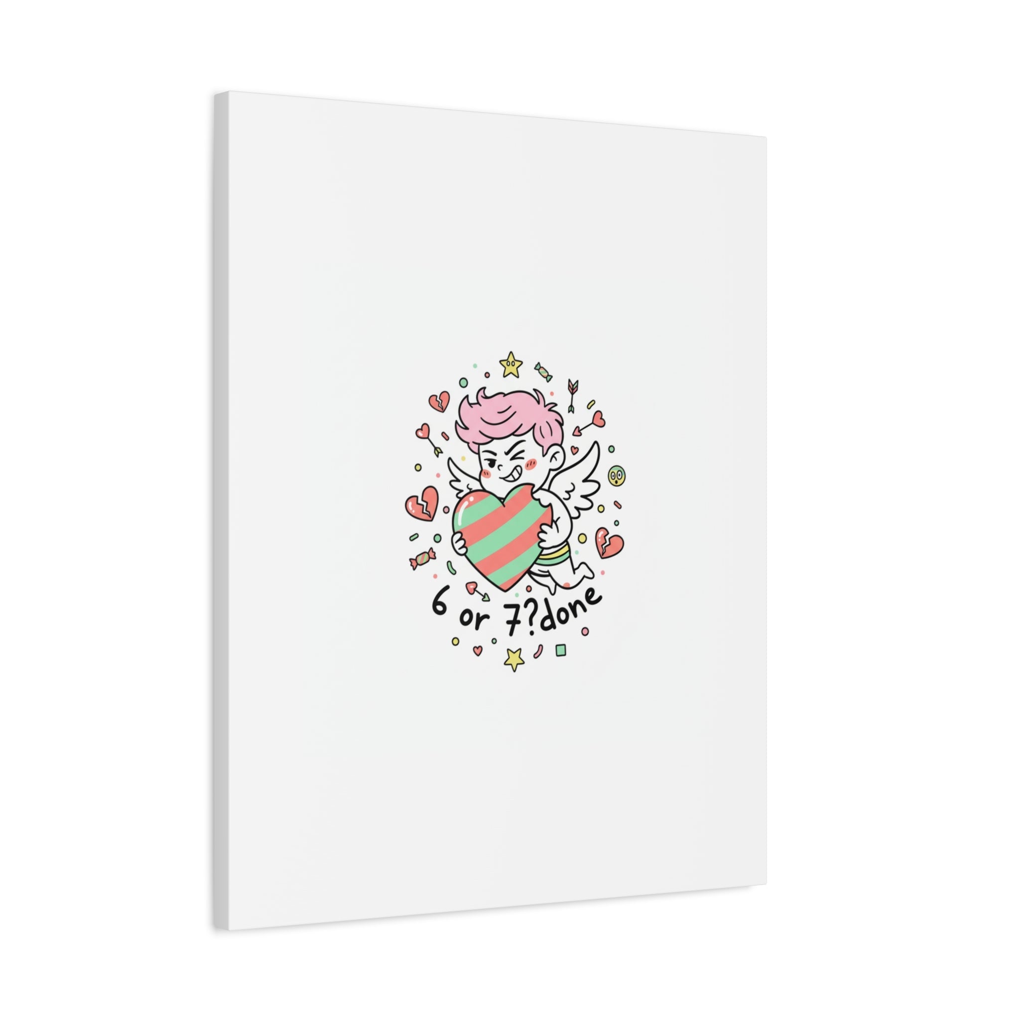 Weird Cupid heart illustration Canvas | Weird Valentine, quirky chaotic love