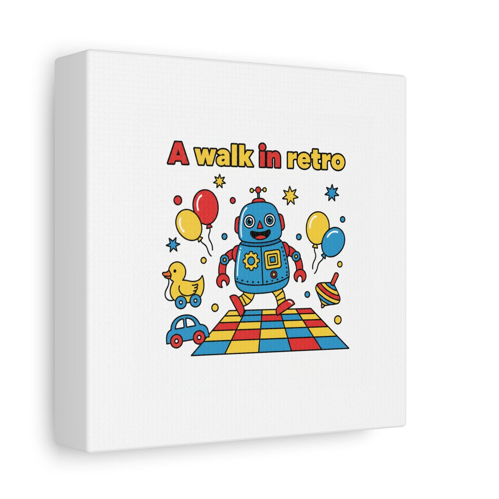 Retro Toy Robot Canvas | Throwback Kid, Primary Color Nostalgia