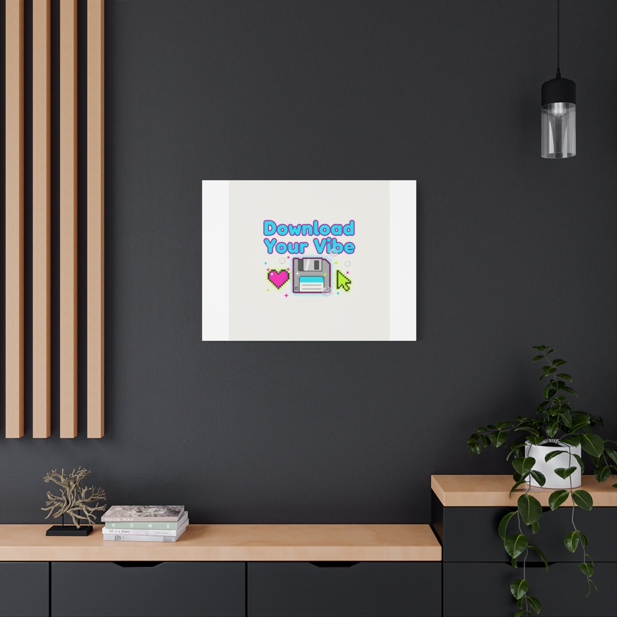 Download Your Vibe Canvas | Y2K Retro Tech, Pixel Floppy Disk Poster